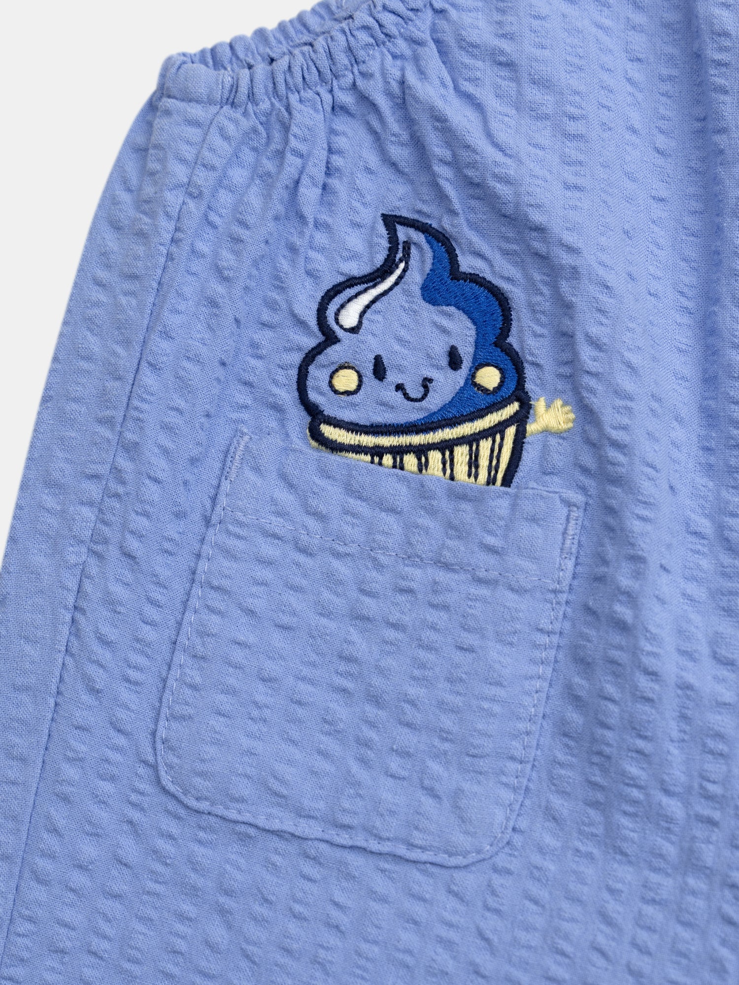 Salopette courte bleu pour bébé garçon - Image 3