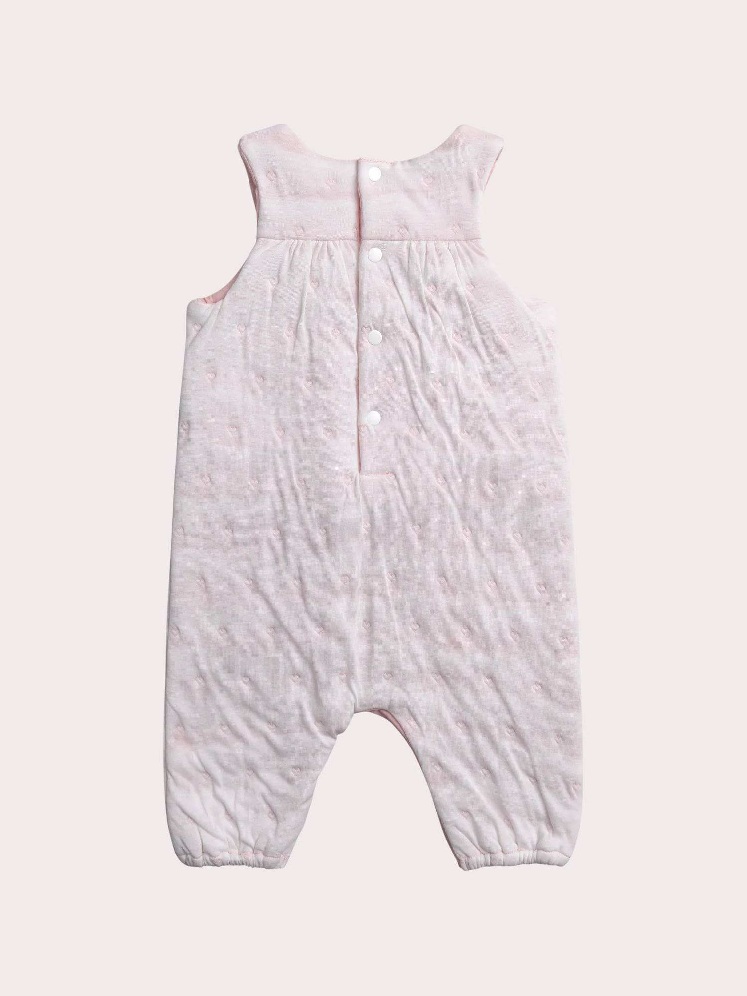 Salopette naissance à cœurs brodés pour fille - Image 3