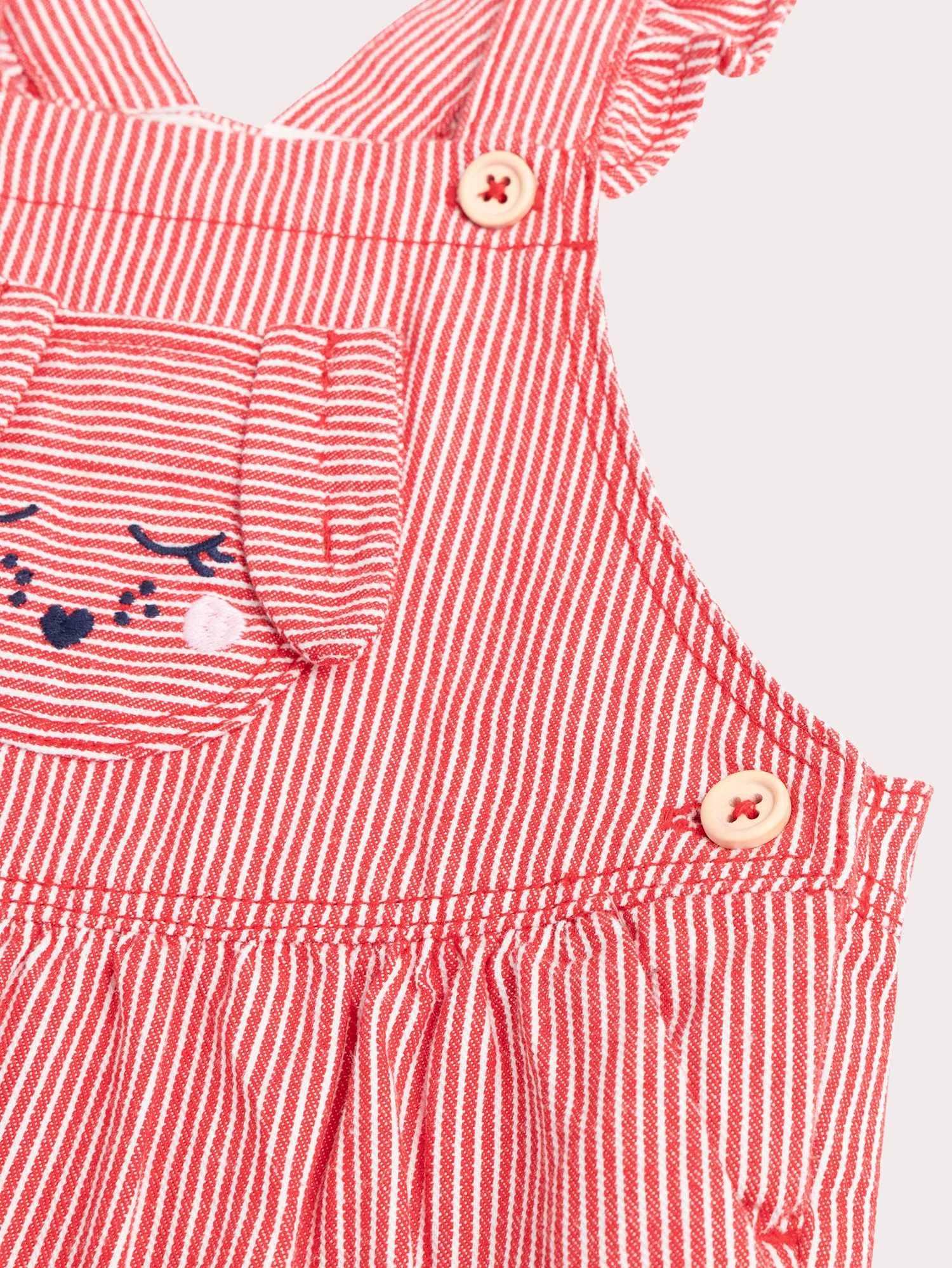 Salopette rayée rouge pour bébé fille - Image 3