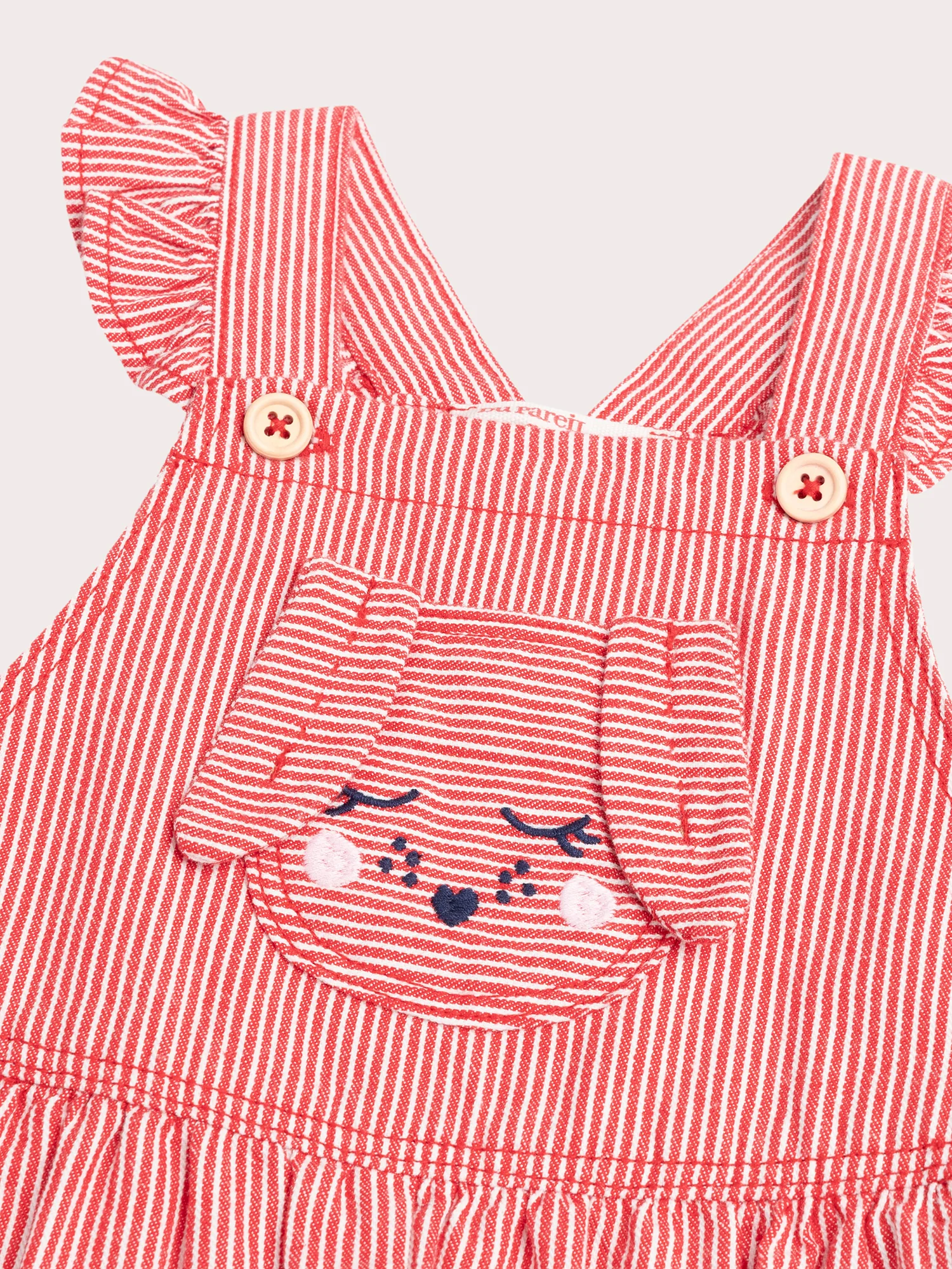 Salopette rayée rouge pour bébé fille - Image 4