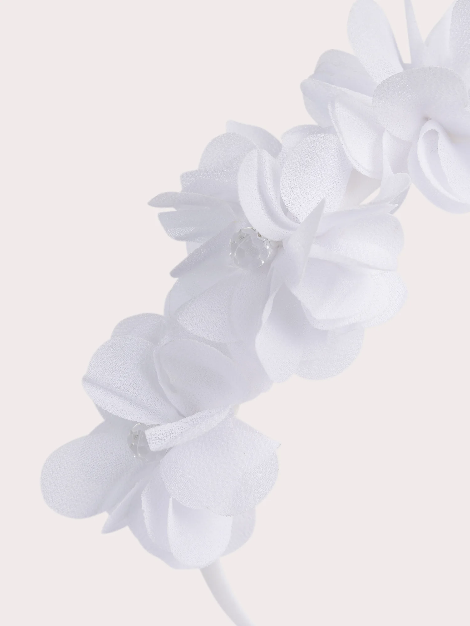 Serre-tête blanc à fleurs pour fille - Image 2