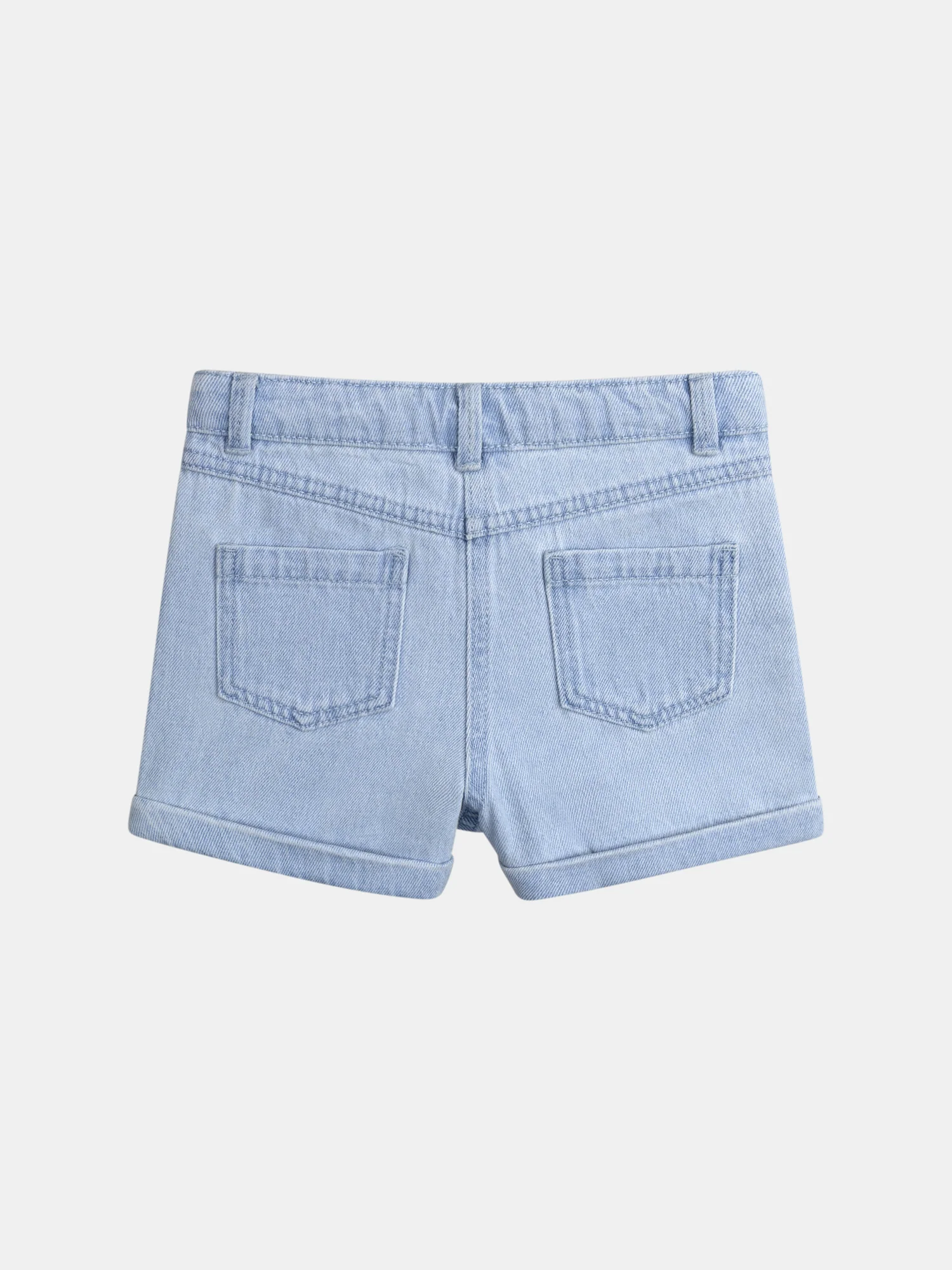 Short en denim bleu et broderie florales pour fille - Image 6