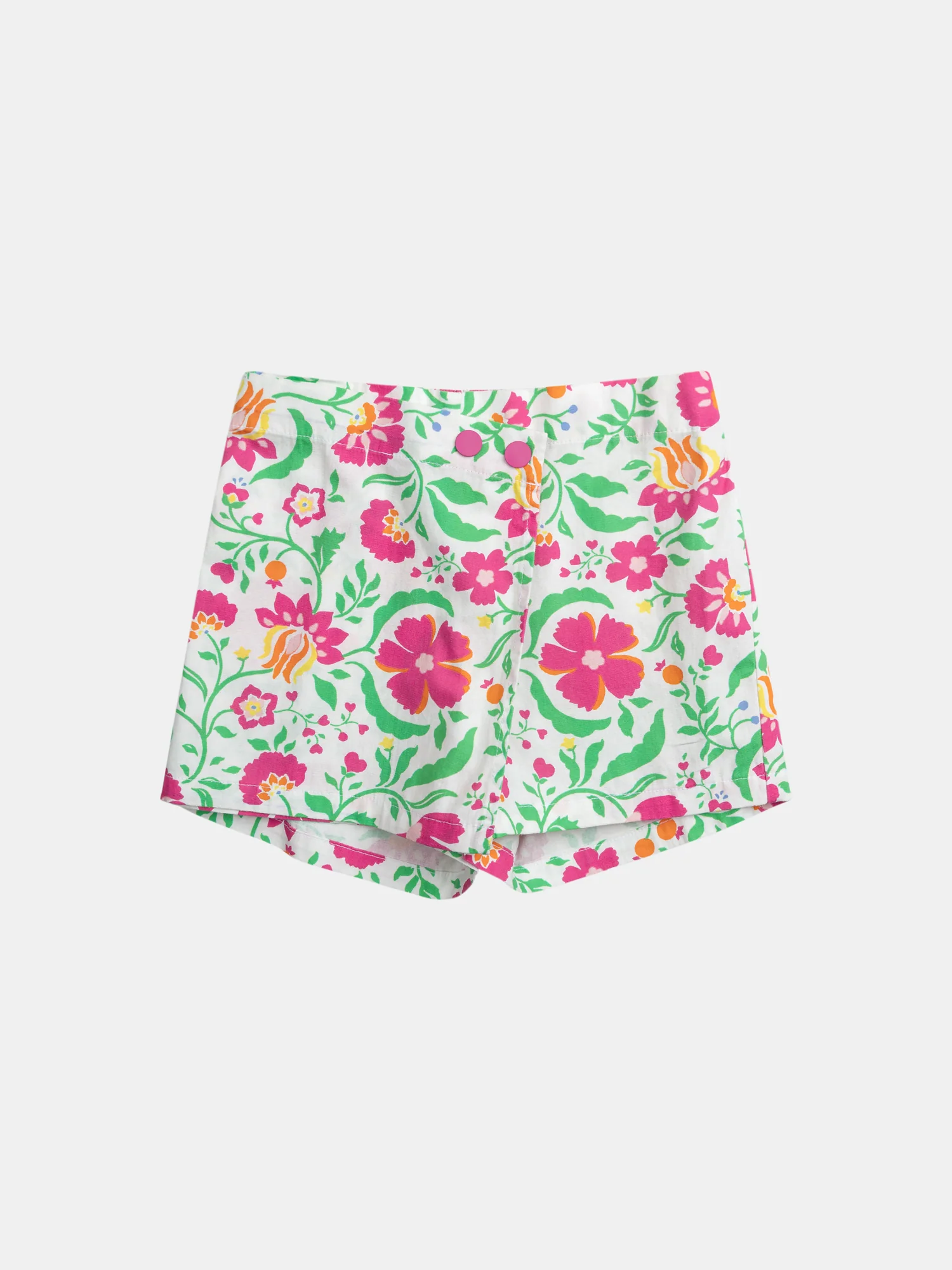 Short blanc à imprimé floral pour fille