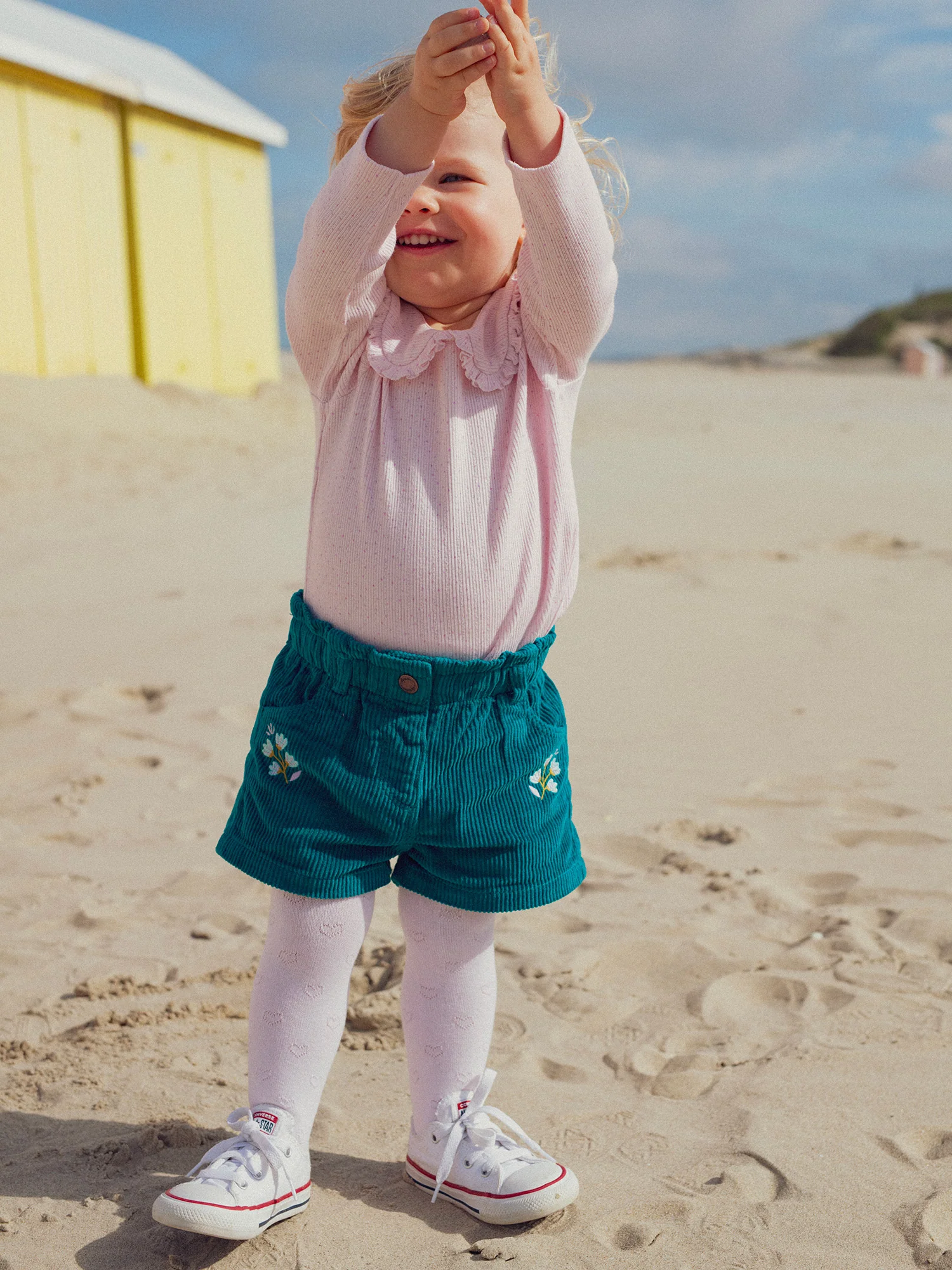 Short bleu paon pour bébé fille - Image 2
