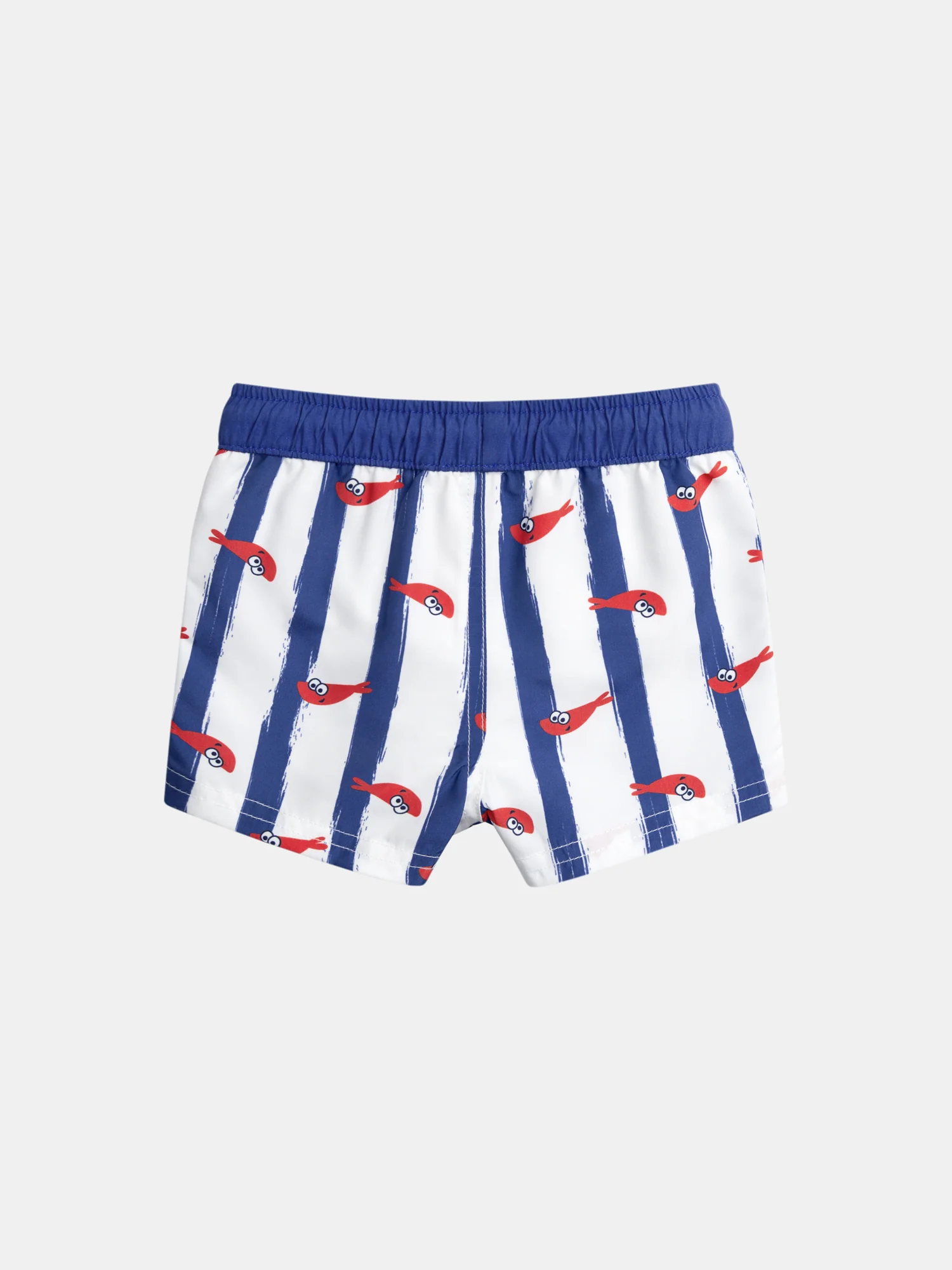 Short de bain à rayures imprimé crevettes pour bébé garçon - Image 3
