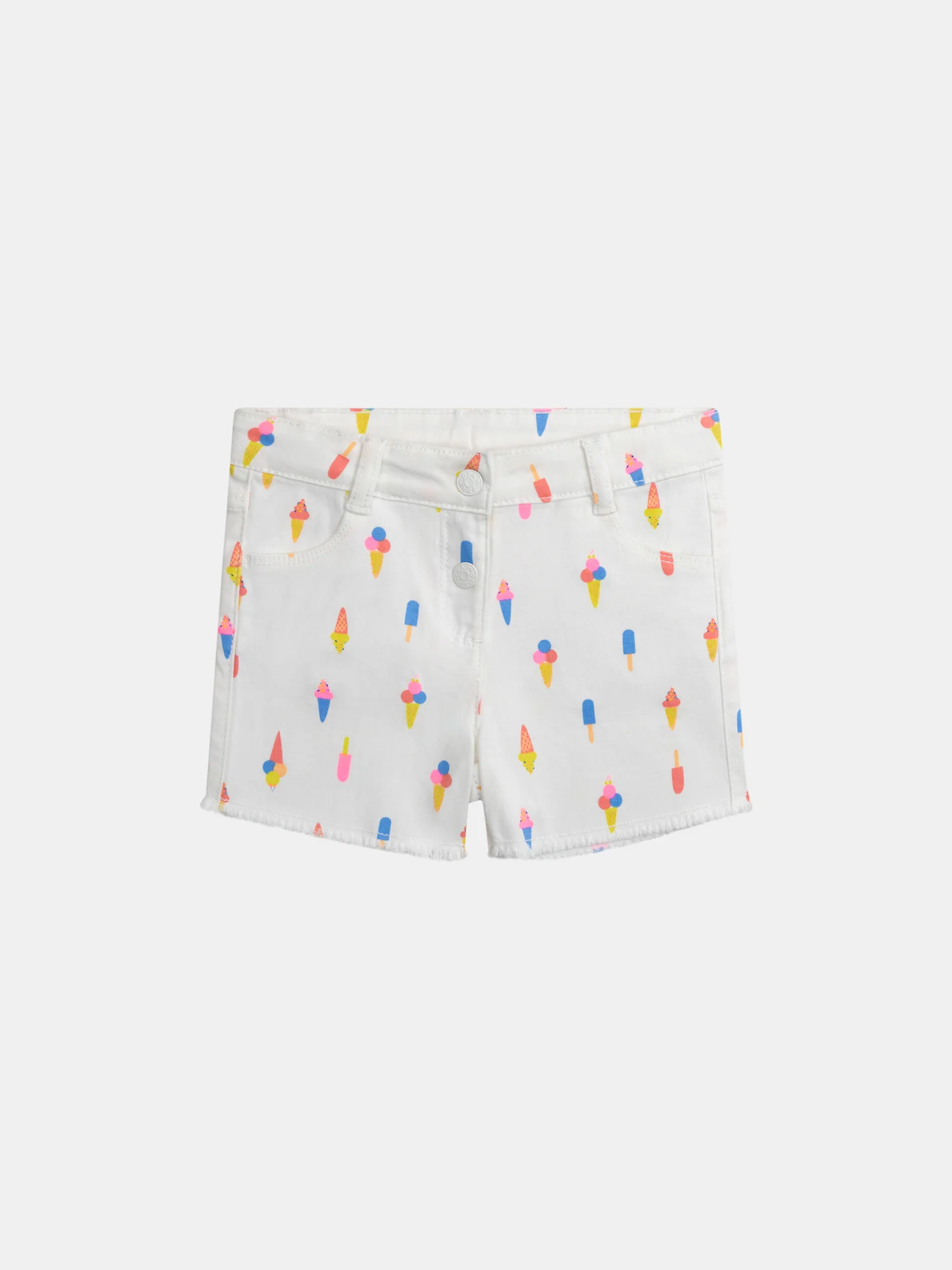 Short écru imprimé glaces pour fille