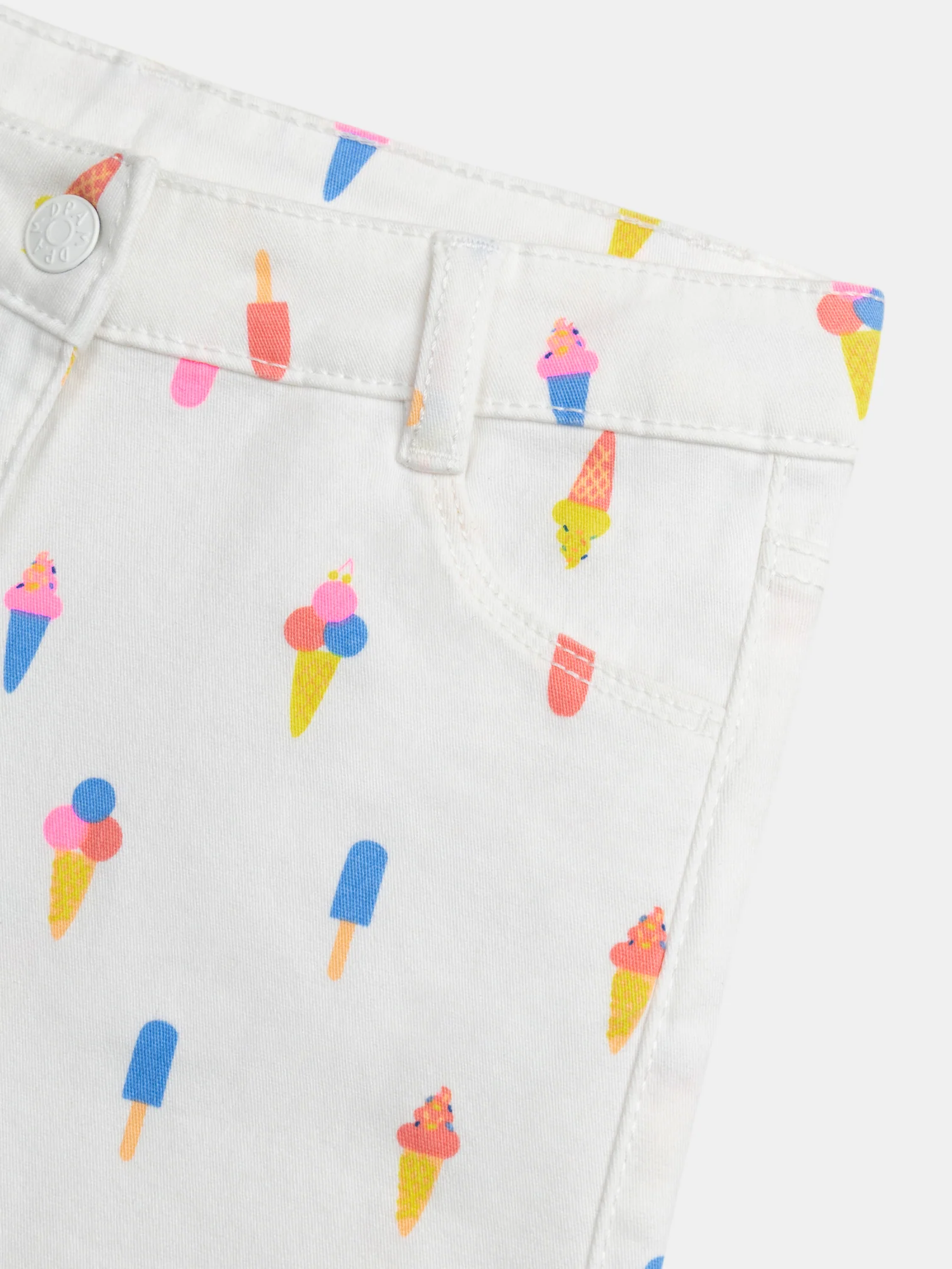 Short écru imprimé glaces pour fille - Image 4