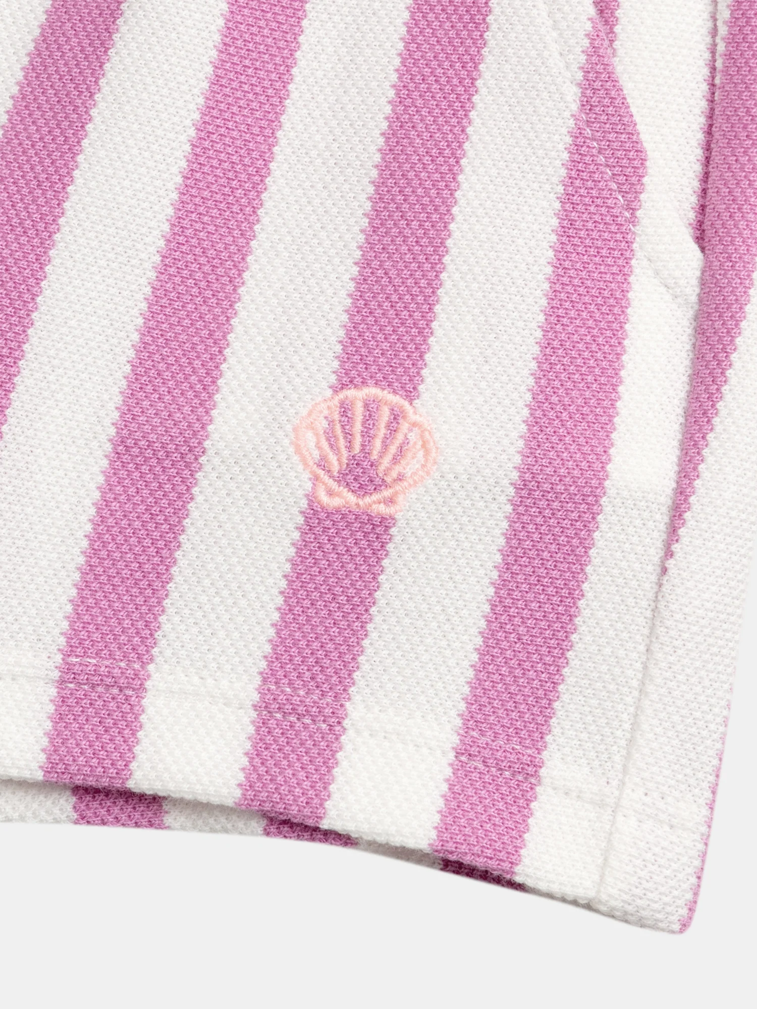 Short à rayures verticales Rose et Blanc avec Noeud pour bébé fille - Image 2