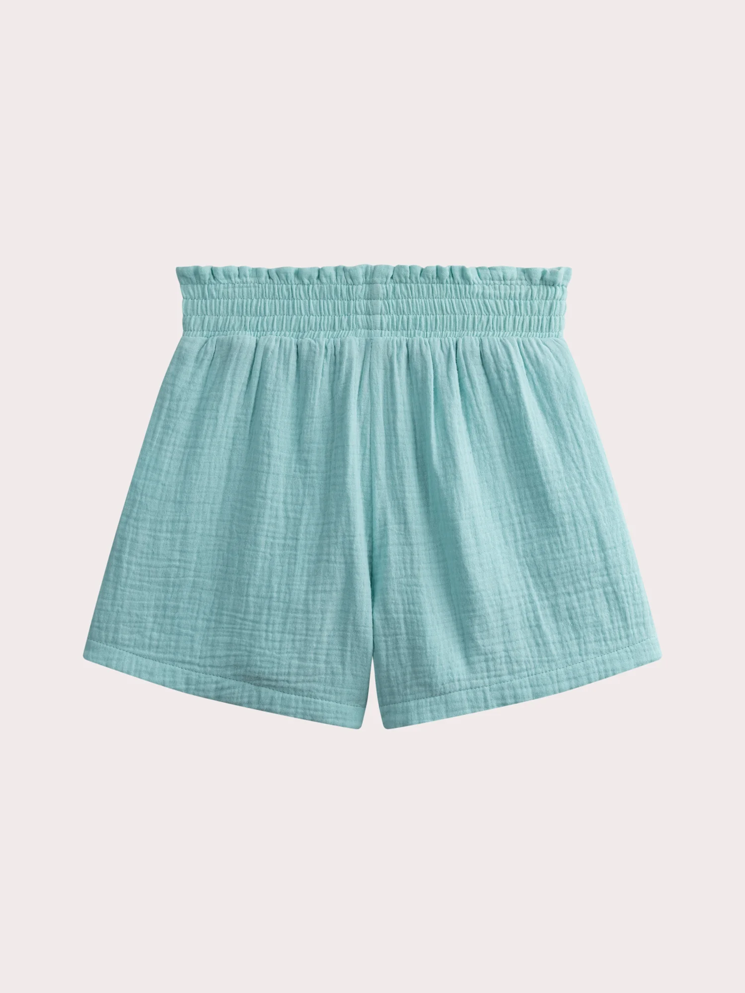 Short fluide en gaze de cotton bleu turquoise - Image 3