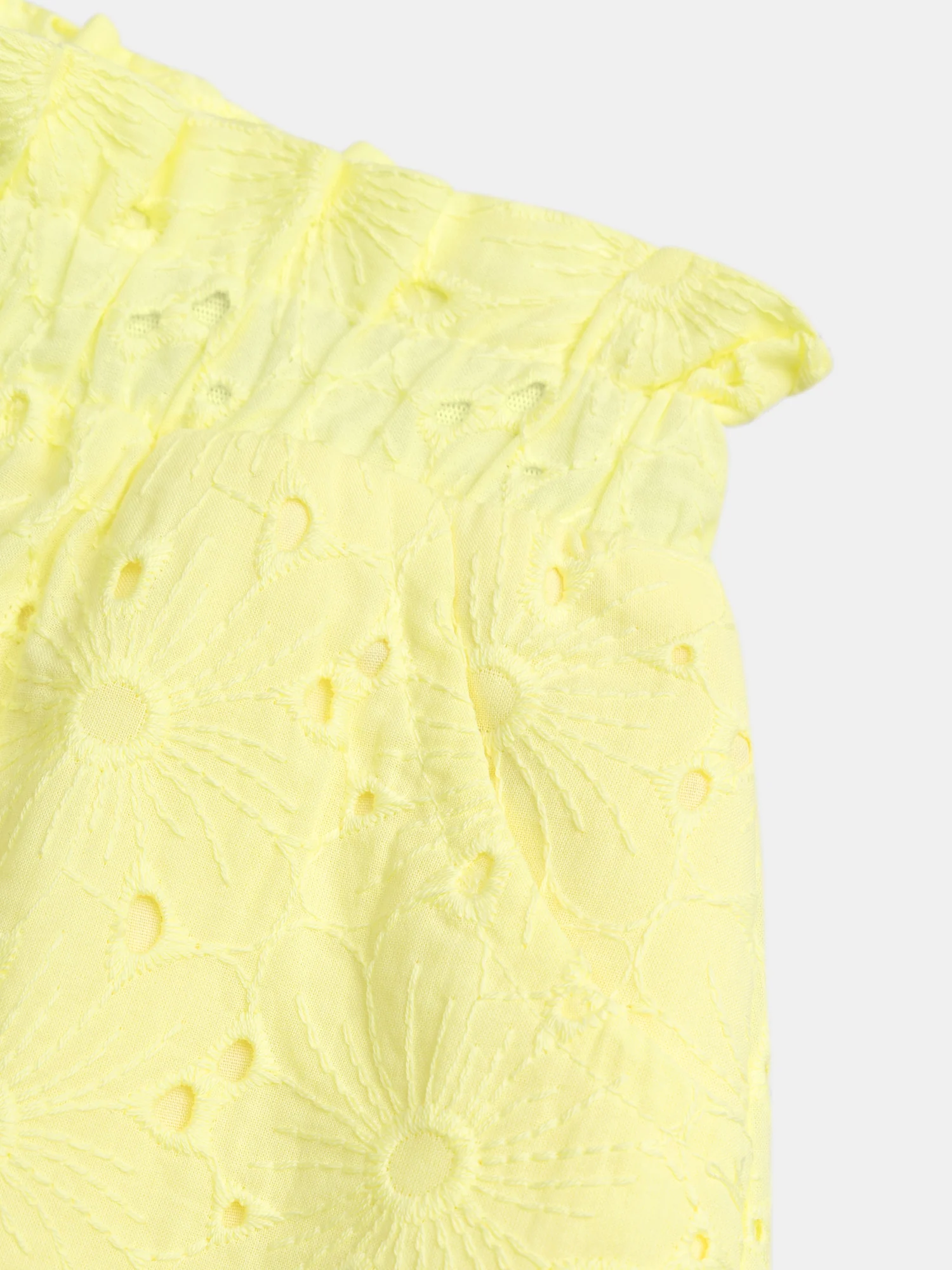 Short jaune pâle en broderie anglaise pour fille - Image 3