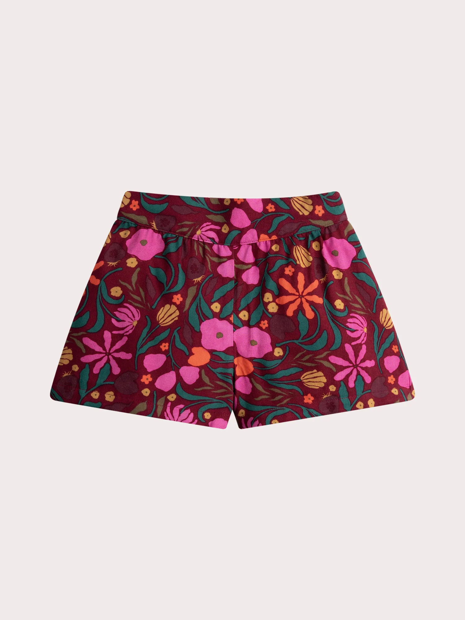 Short rouge imprimé fleuri pour fille