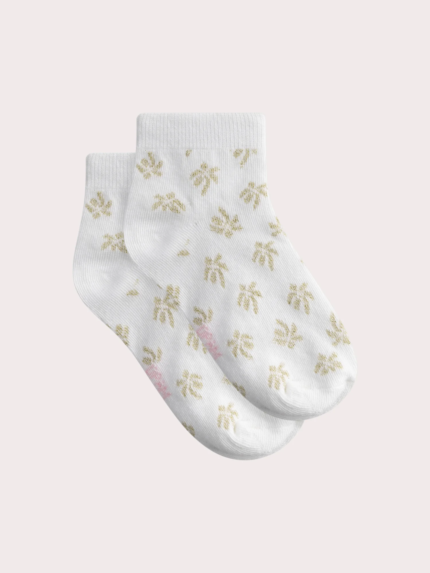 Socquettes écrues à motif palmiers pour fille