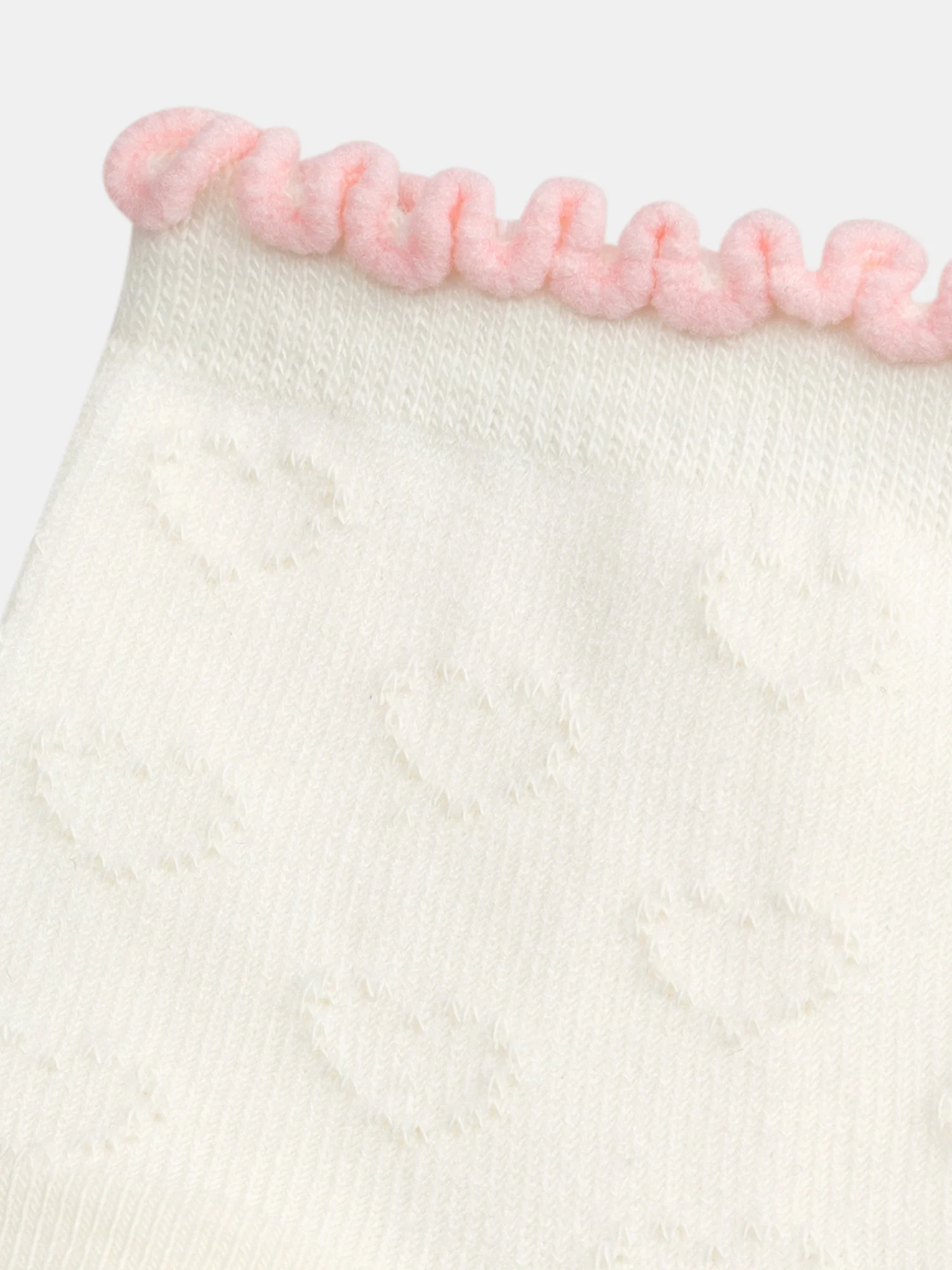 Socquettes écrues à motifs coeurs pour filles - Image 2
