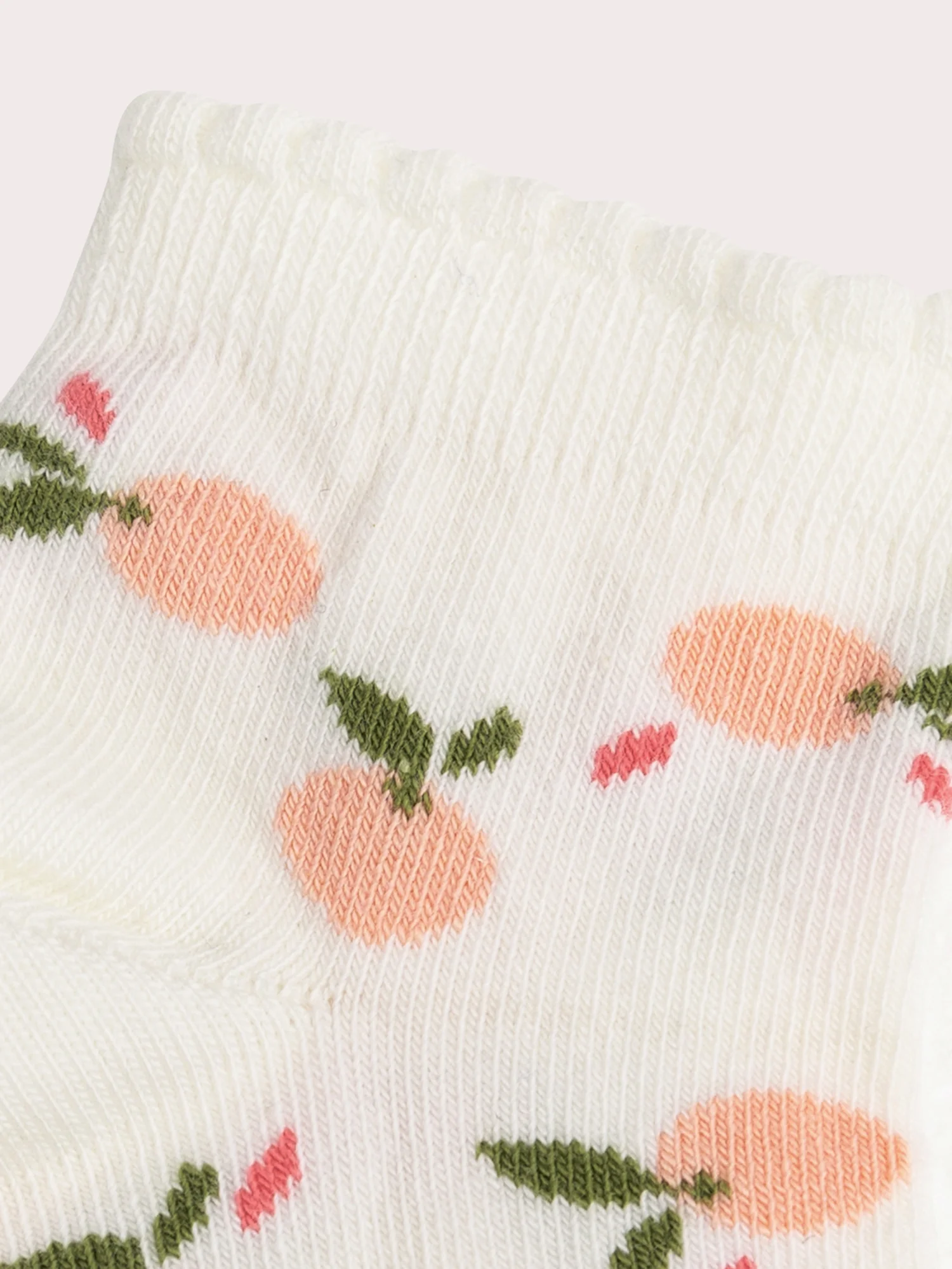 Socquettes écrues motifs fruits pour fille - Image 2