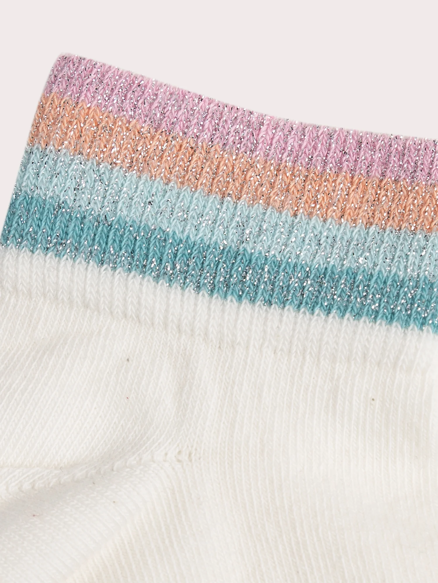 Socquettes écrues pailletées multicolores pour fille - Image 2