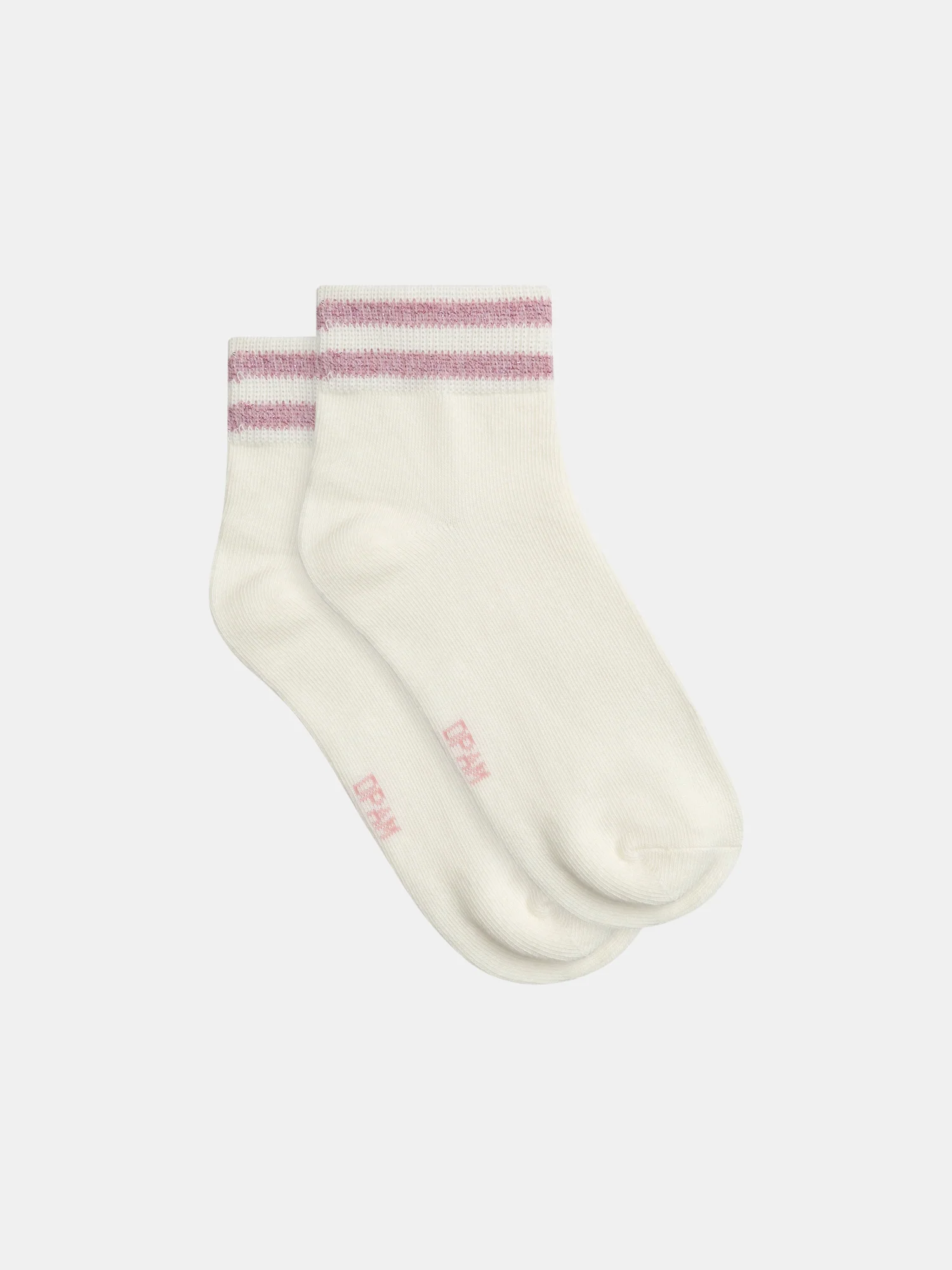 Socquettes tennis beige et rose pour fille