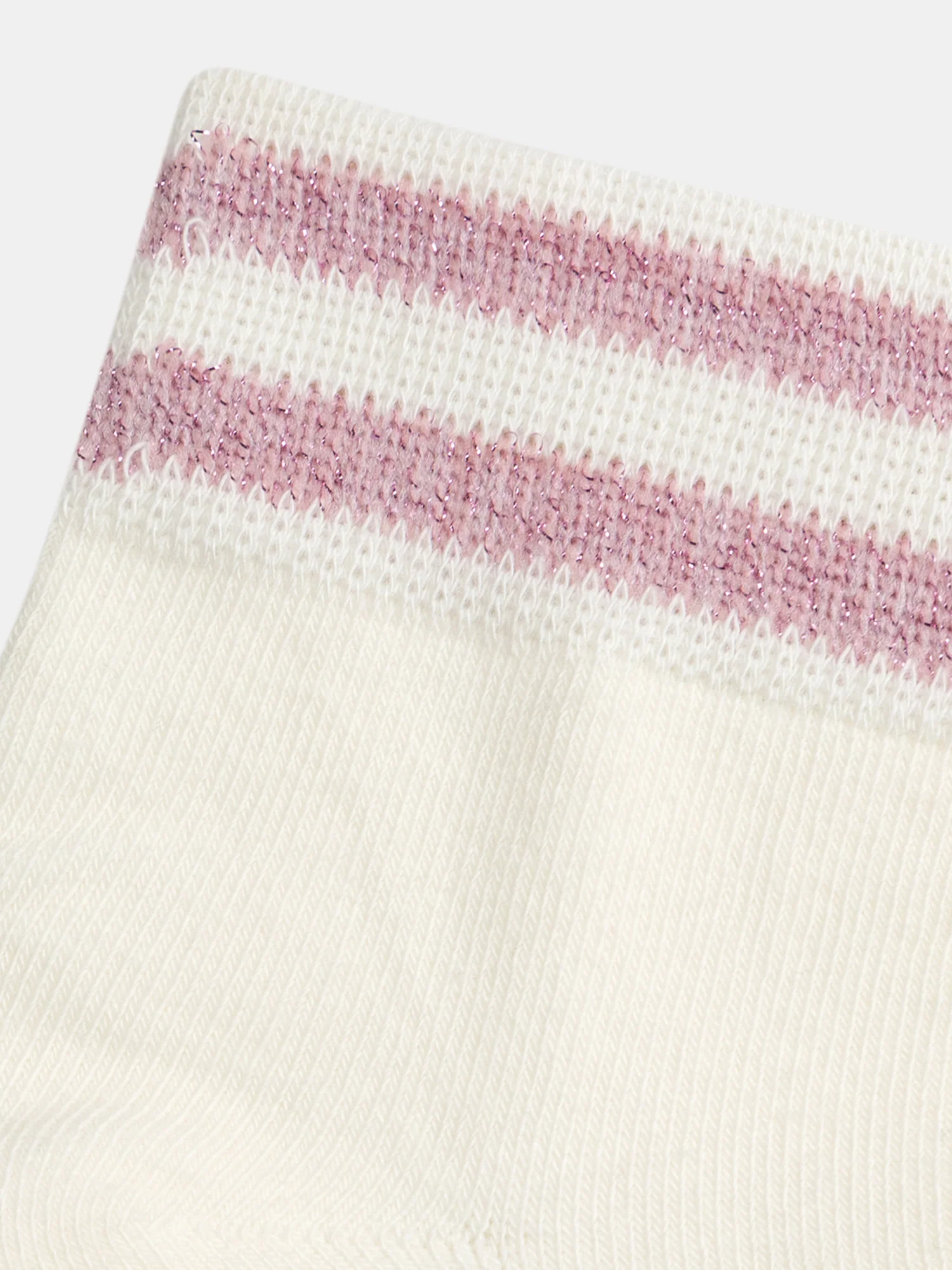Socquettes tennis beige et rose pour fille - Image 2