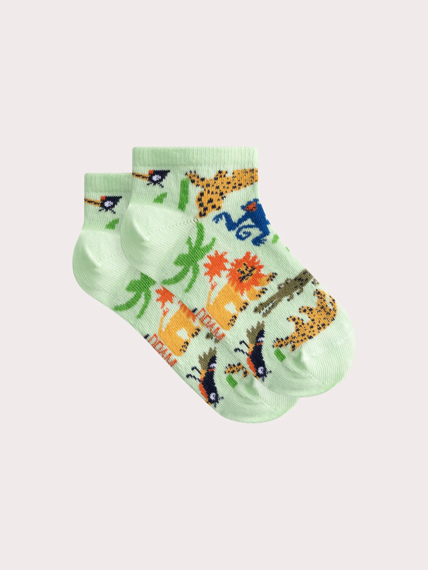 Socquettes vert pâle fantaisie pour garçon