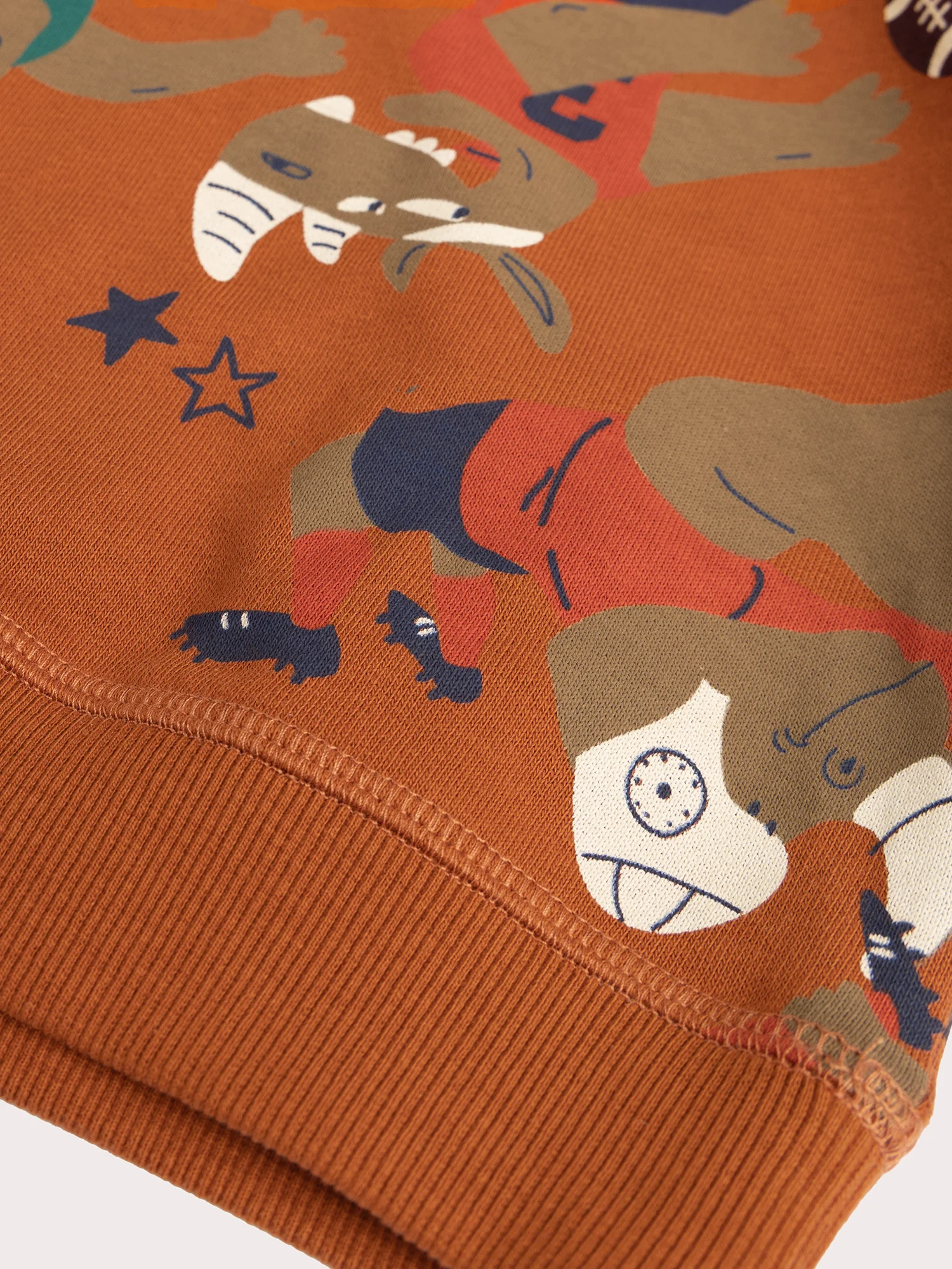 Sweat à capuche orange imprimé rhino pour garçon - Image 2