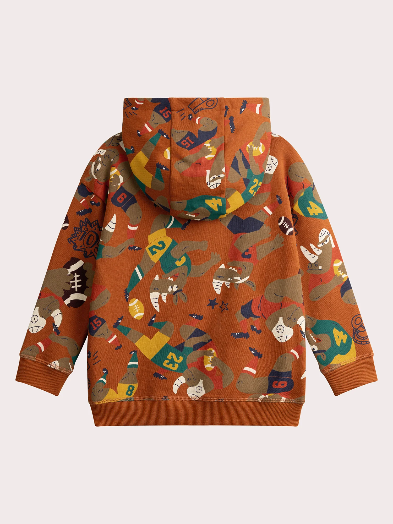 Sweat à capuche orange imprimé rhino pour garçon - Image 3
