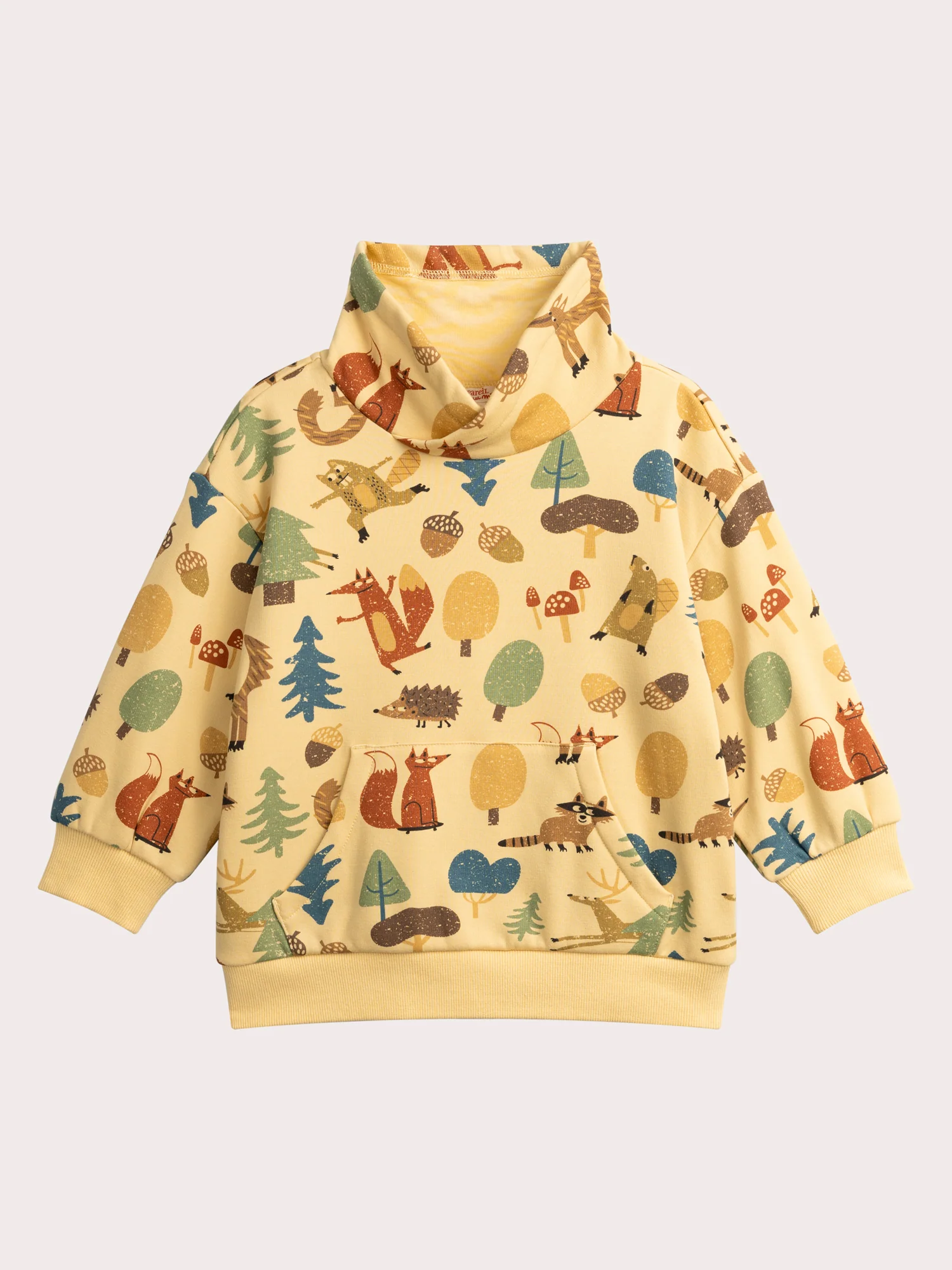 Sweat beige imprimé animaux de la forêt pour garçon