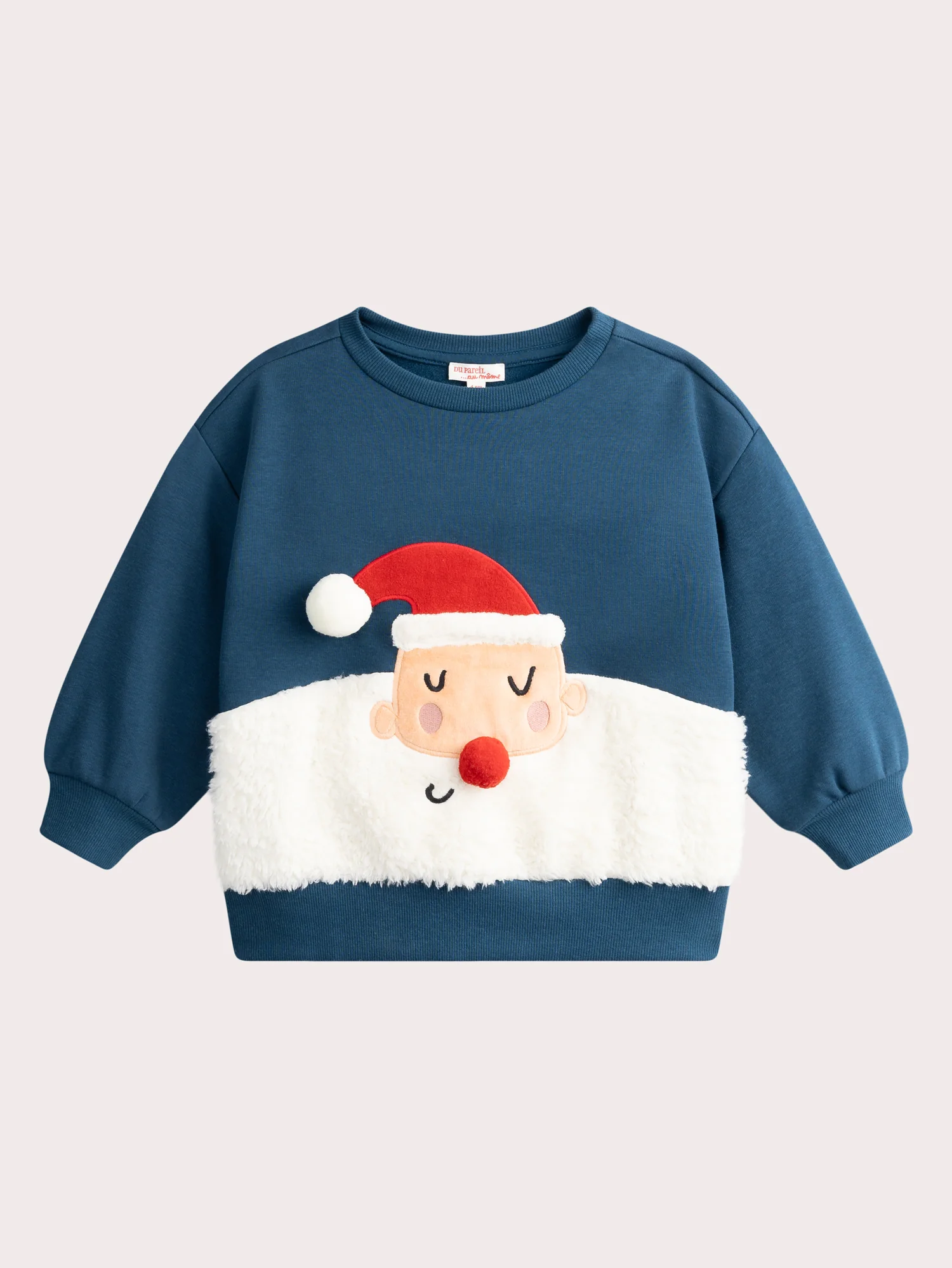 Sweat bleu animation Père Noël pour garçon