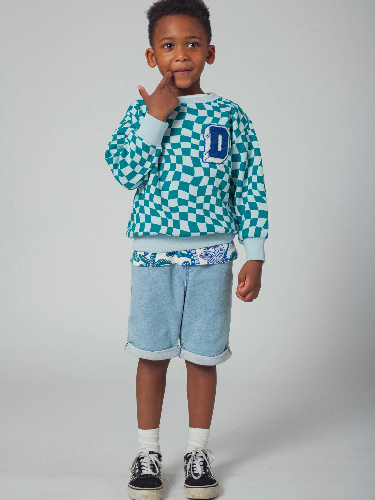 Sweat damier avec patch bouclette - Image 2