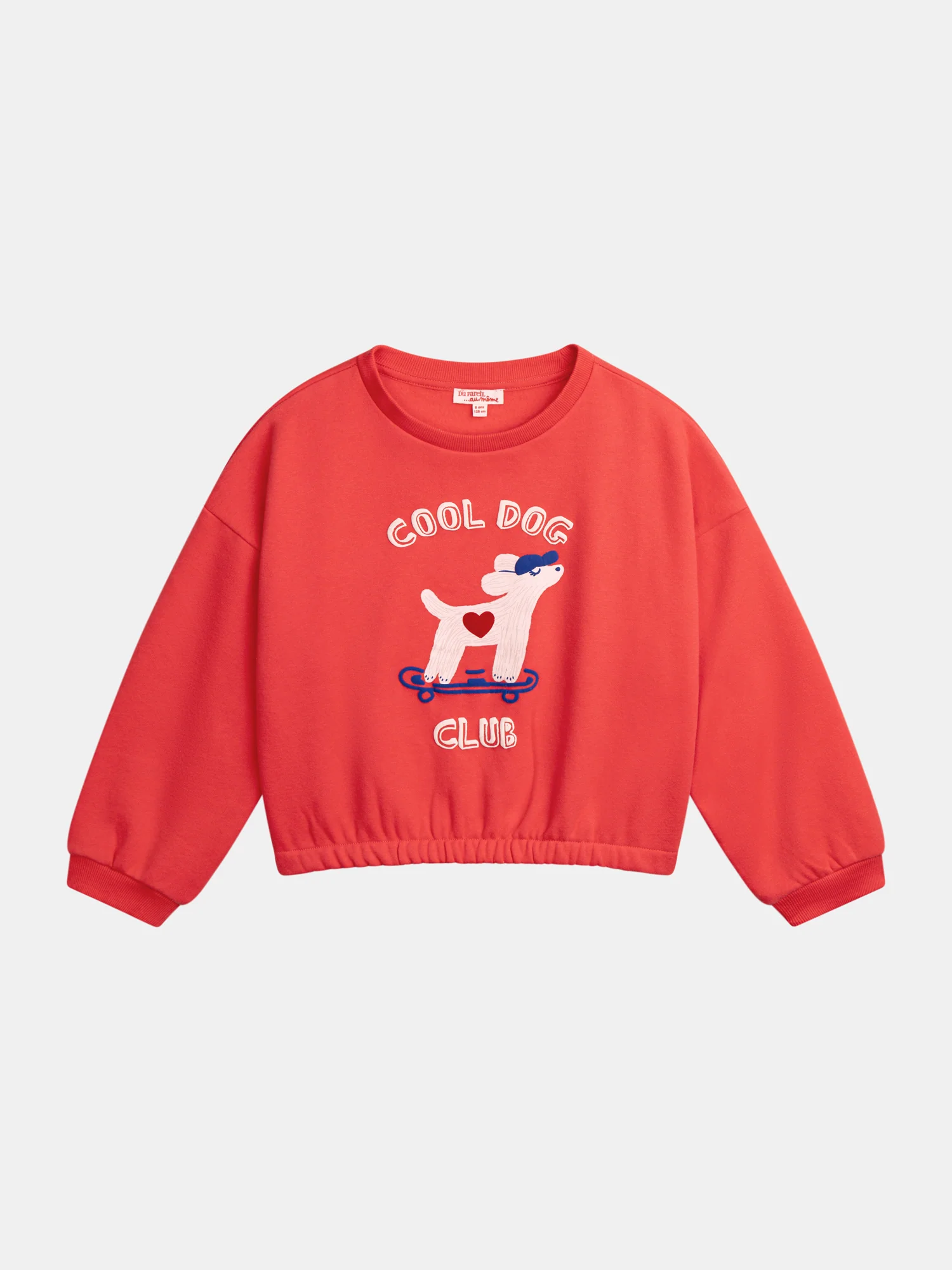 Sweat rouge animation chien pour fille