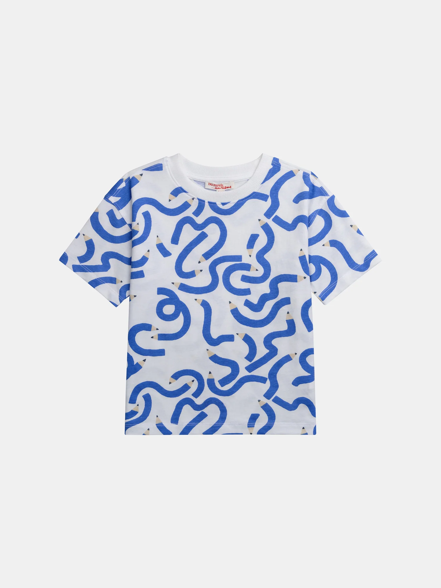 T-shirt à manches courtes écru imprimé crayons pour garçon