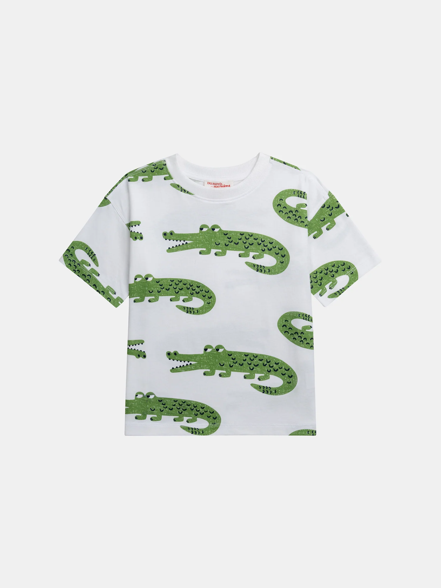 T-shirt à manches courtes écru imprimé crocodiles pour garçon