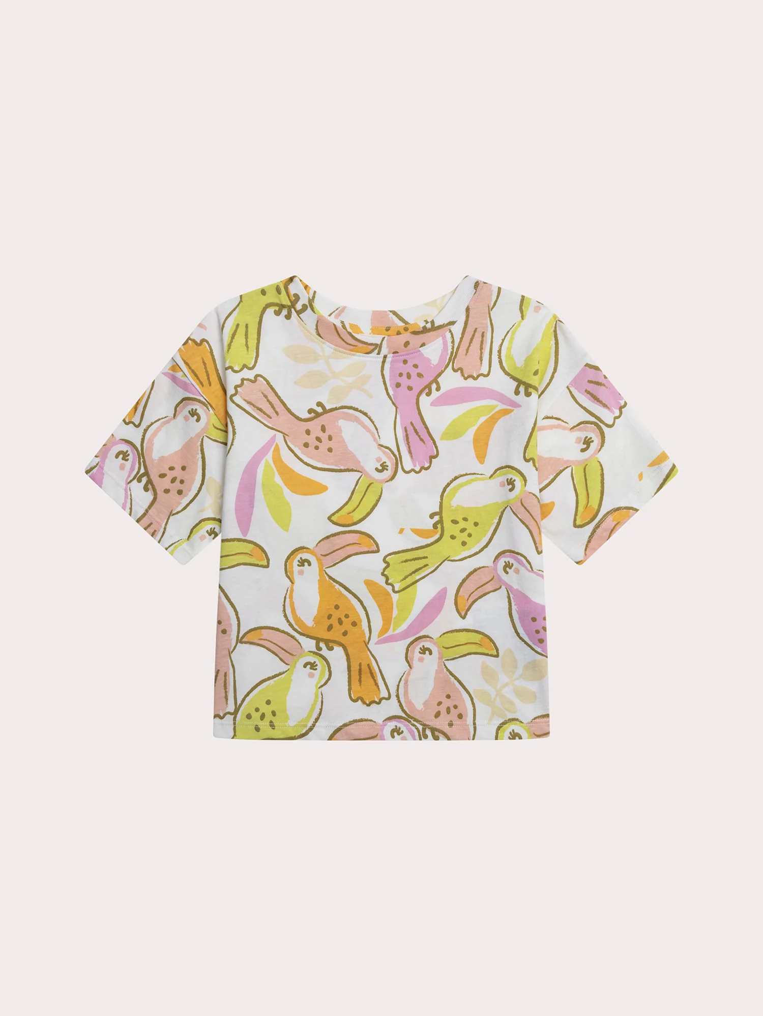 T-shirt à manches courtes imprimé pérroquet