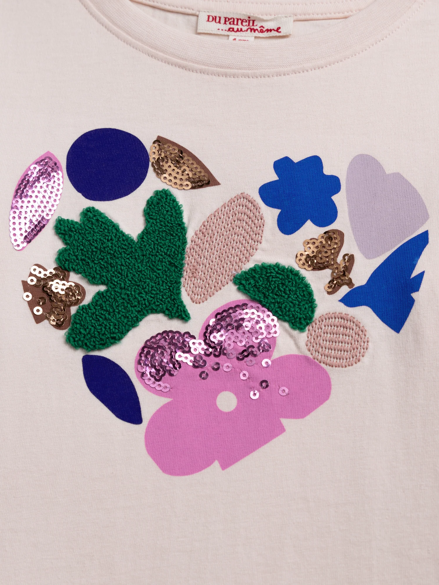T-shirt beige animation floral fille - Image 2