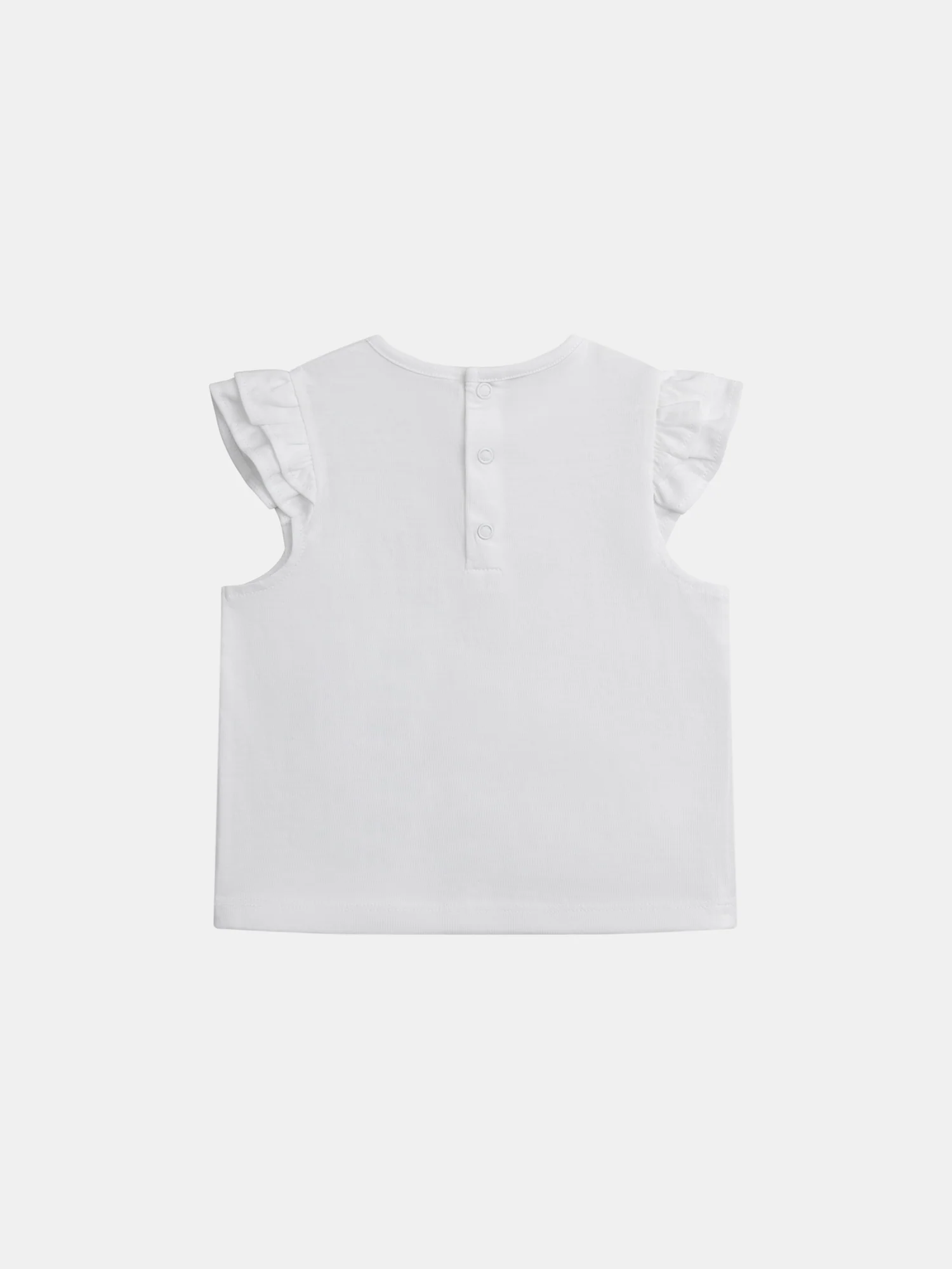 T-shirt blanc à manches volantées et motif "What a lovely day !" pour bébé fille - Image 3
