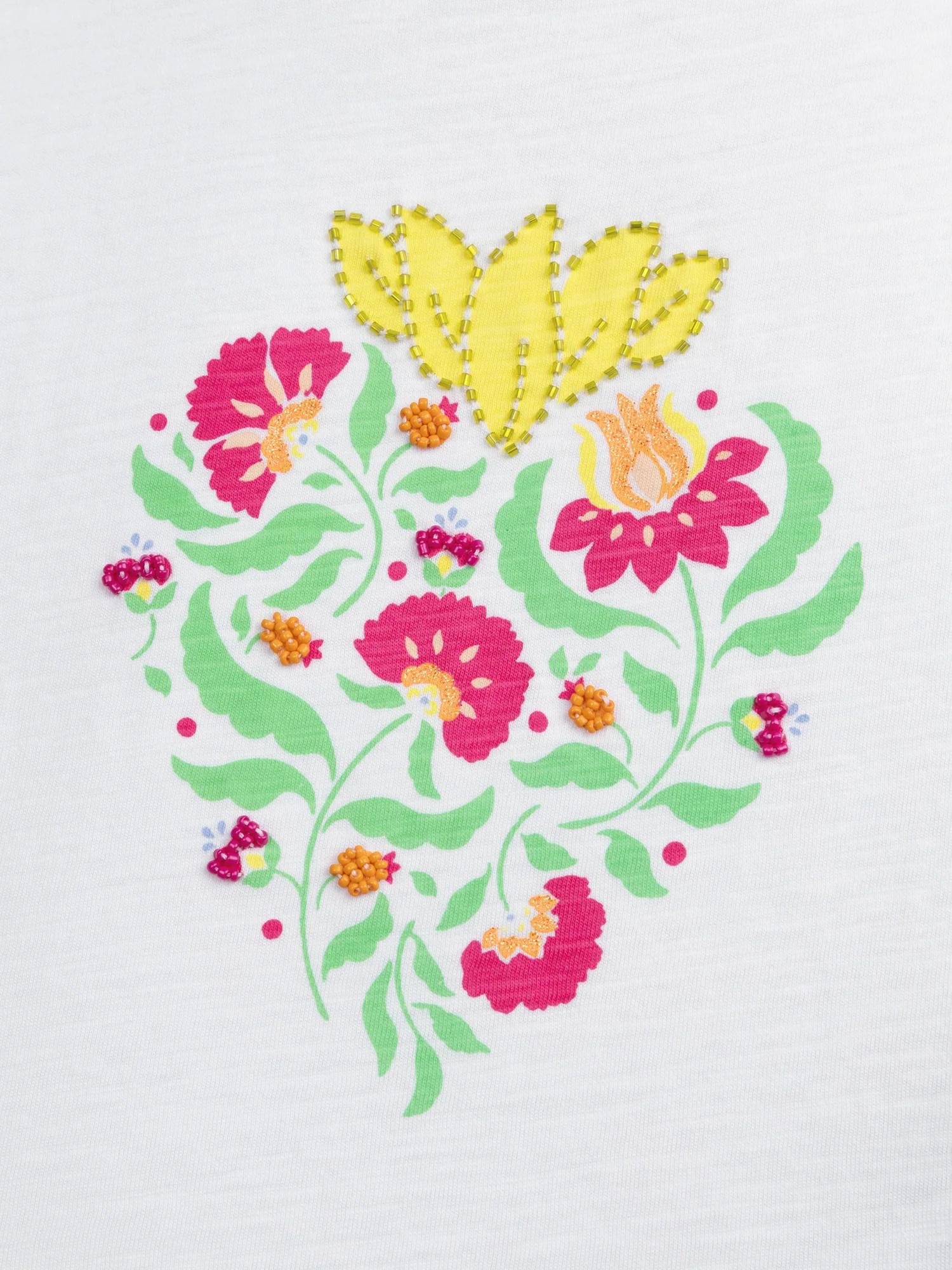 T-shirt blanc animation coeur pour fille - Image 4