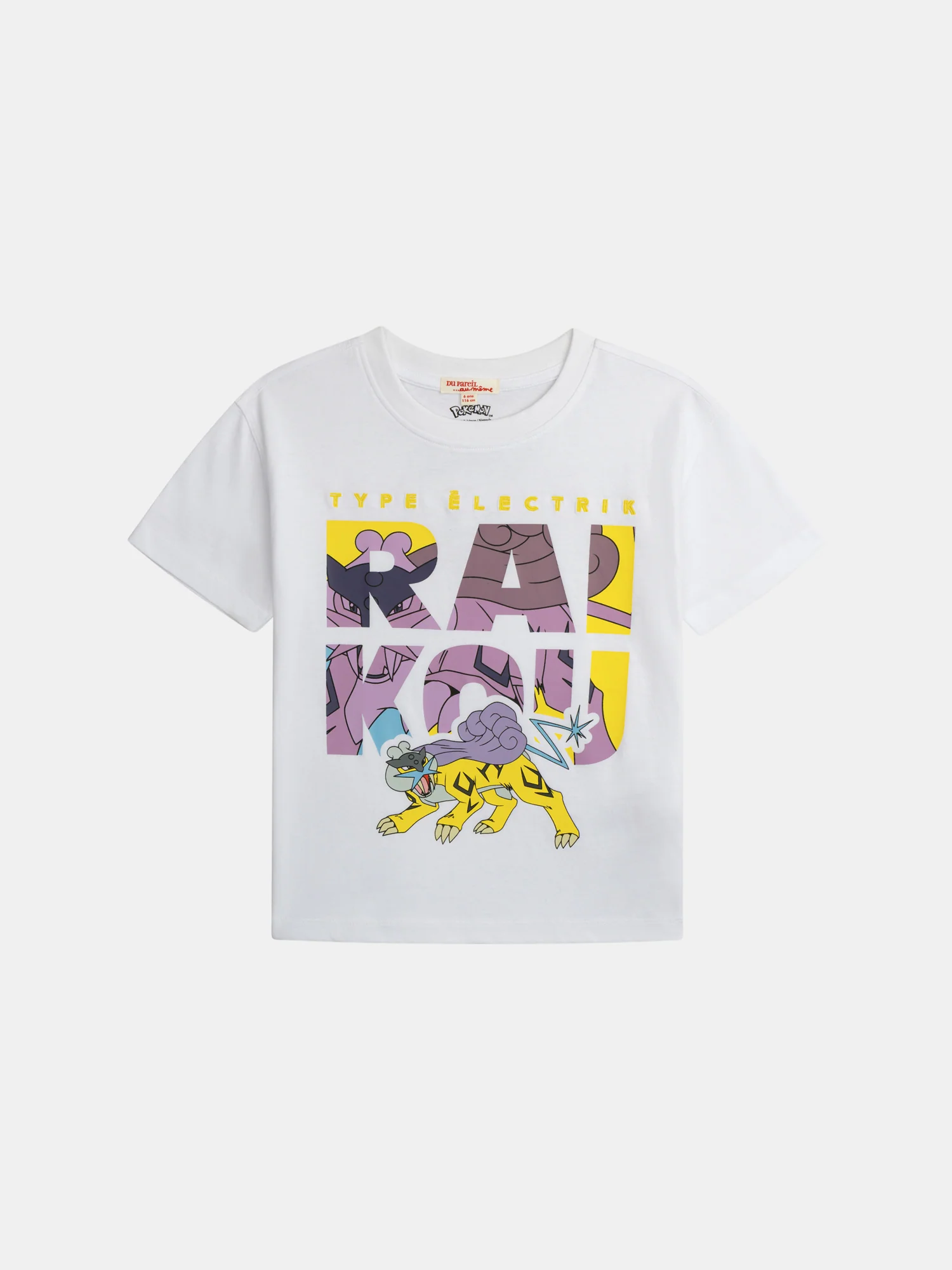 T-shirt blanc animation Pokémon Raikou - Image 5