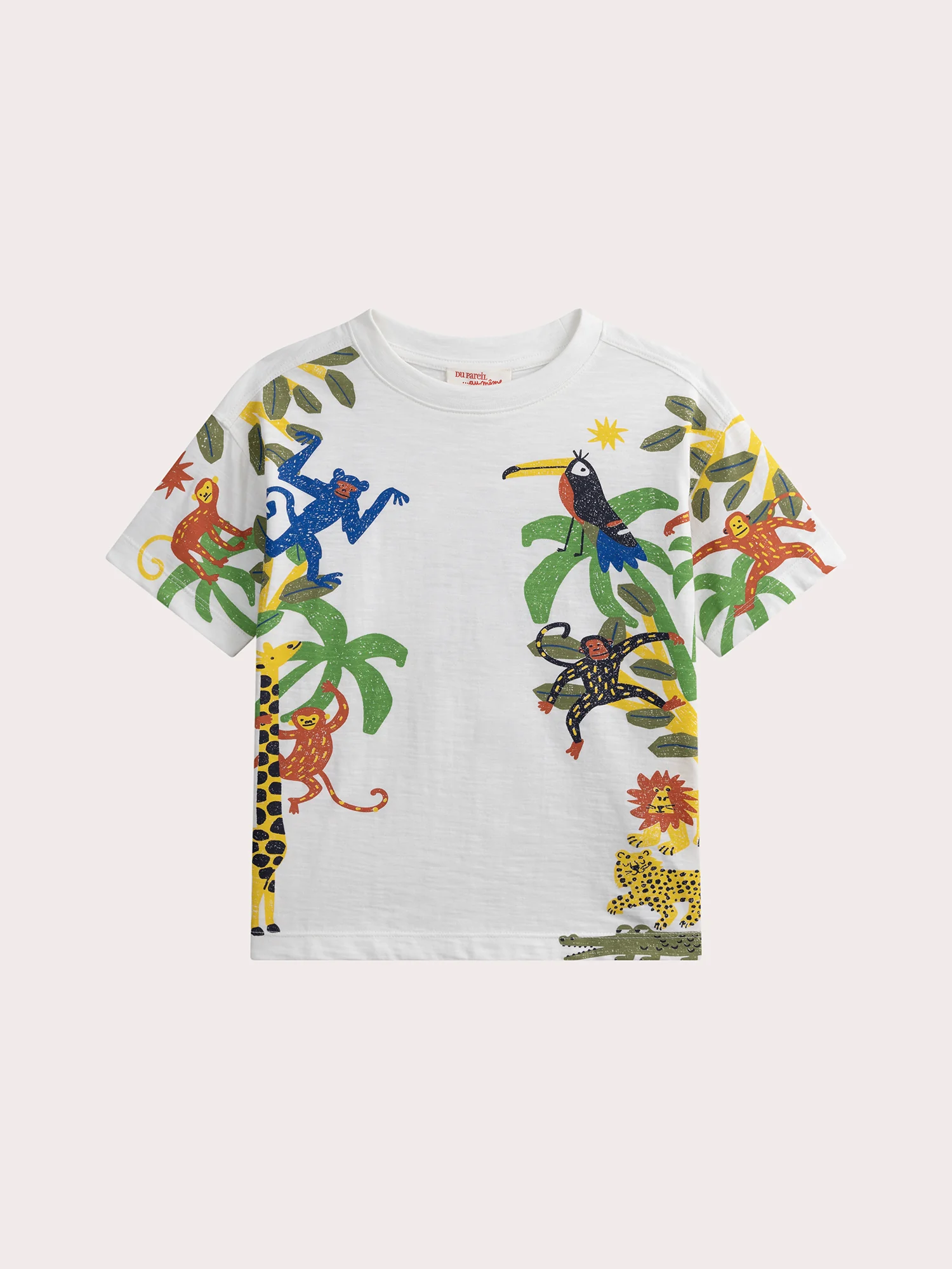 T-shirt blanc imprimé animalier