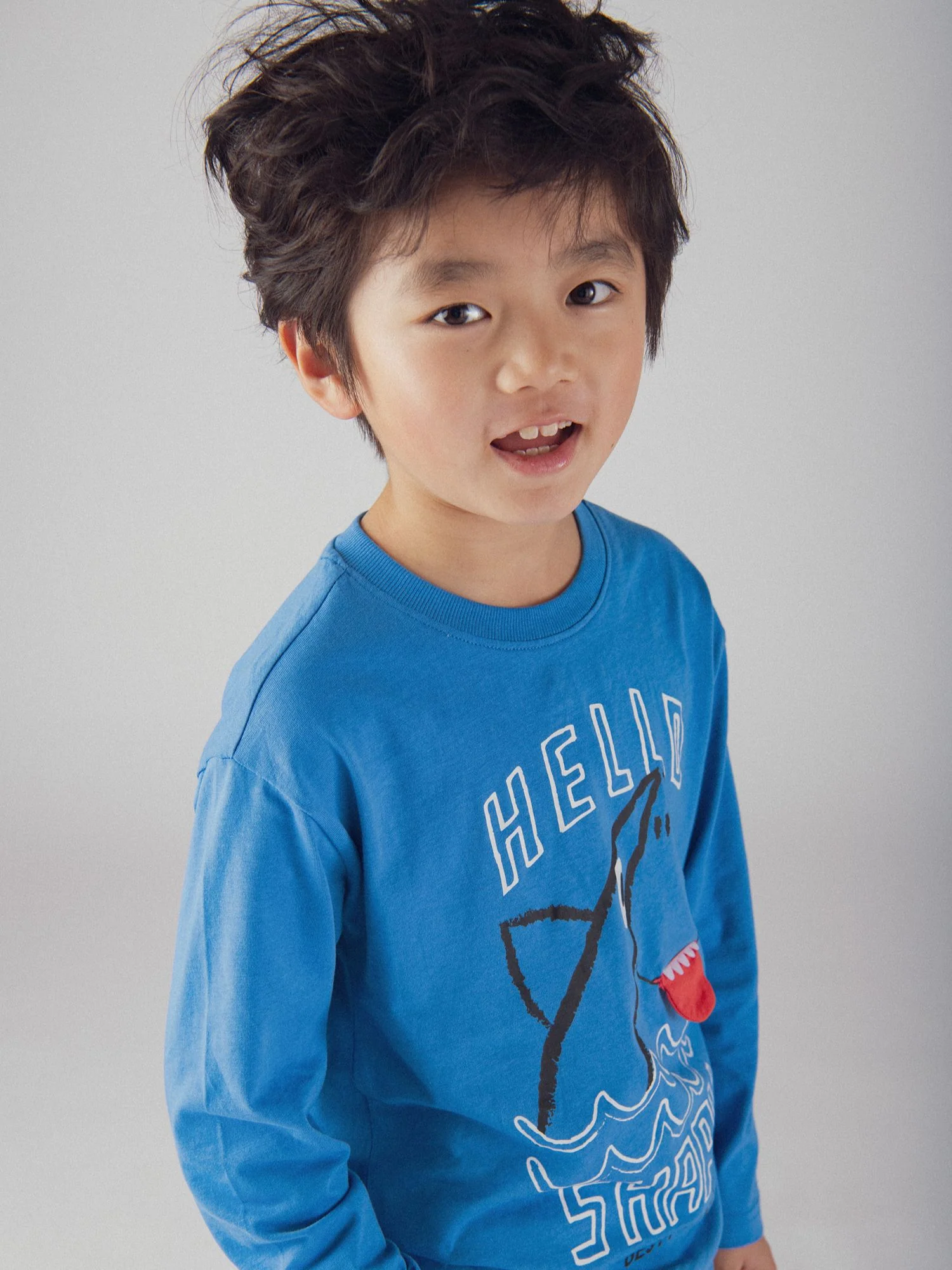 T-shirt bleu manches longues et animation pour garçon - Image 3