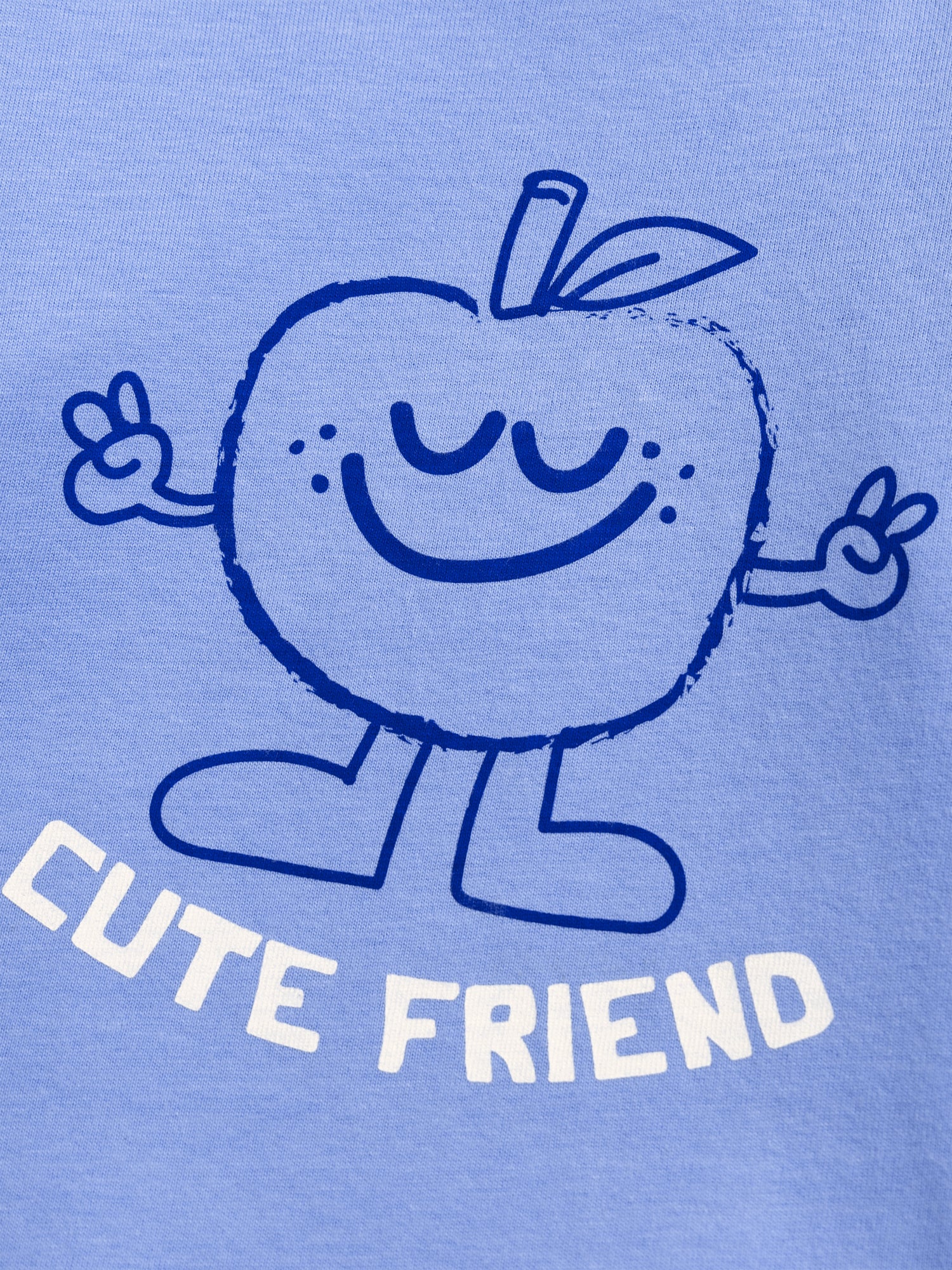 T-shirt bleu pastel motif pomme pour bébé garçon - Image 2
