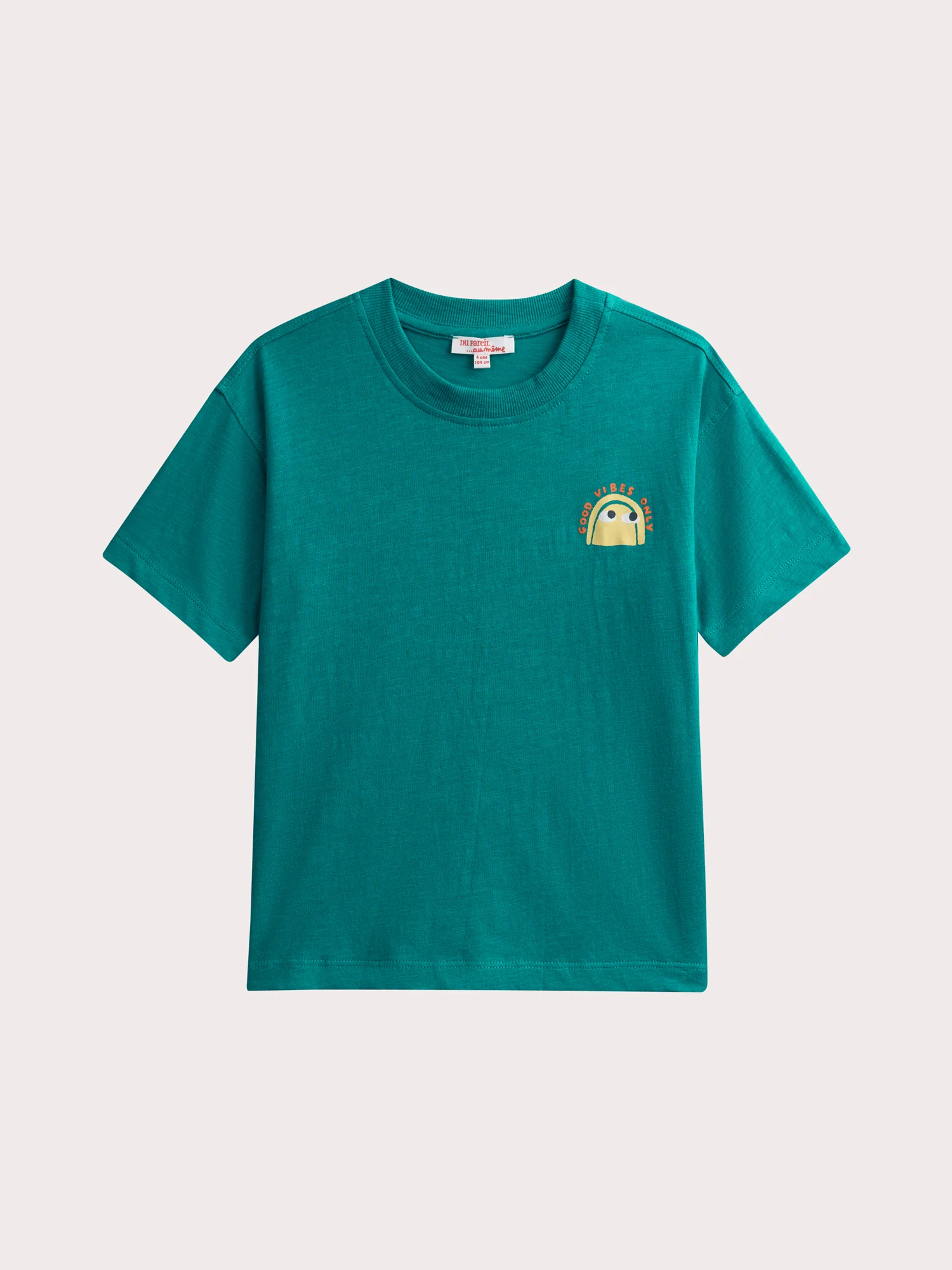 T-shirt bleu turquoise détail fantaisie