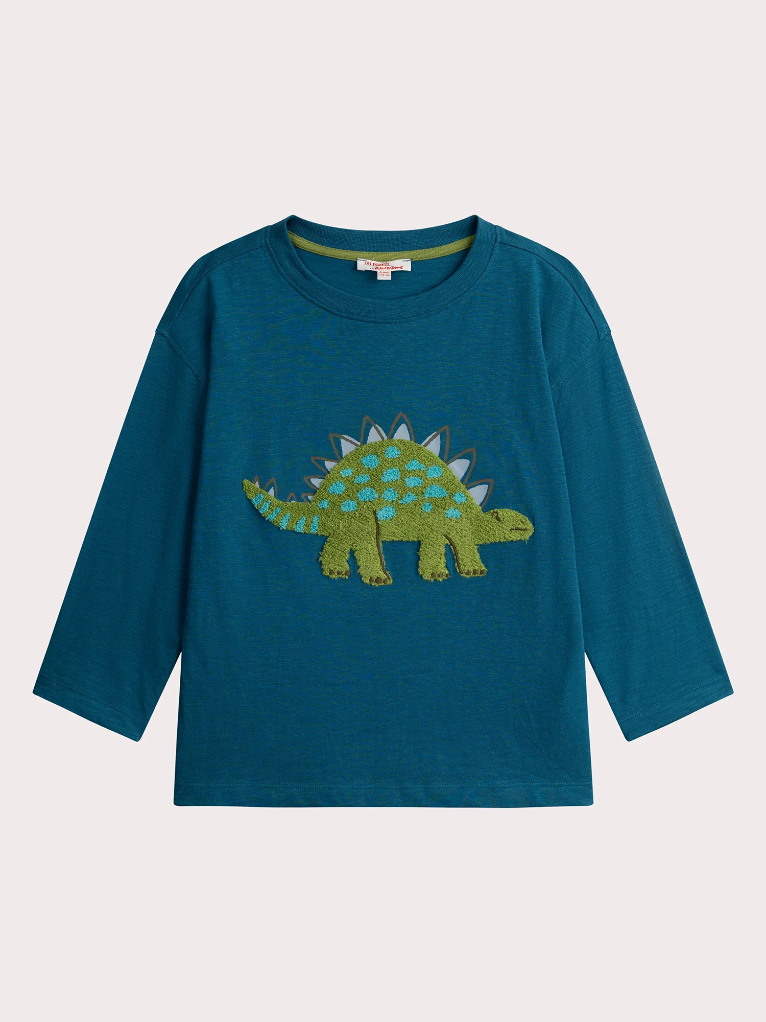 T-shirt bleu turquoise foncé animation dino pour garçon