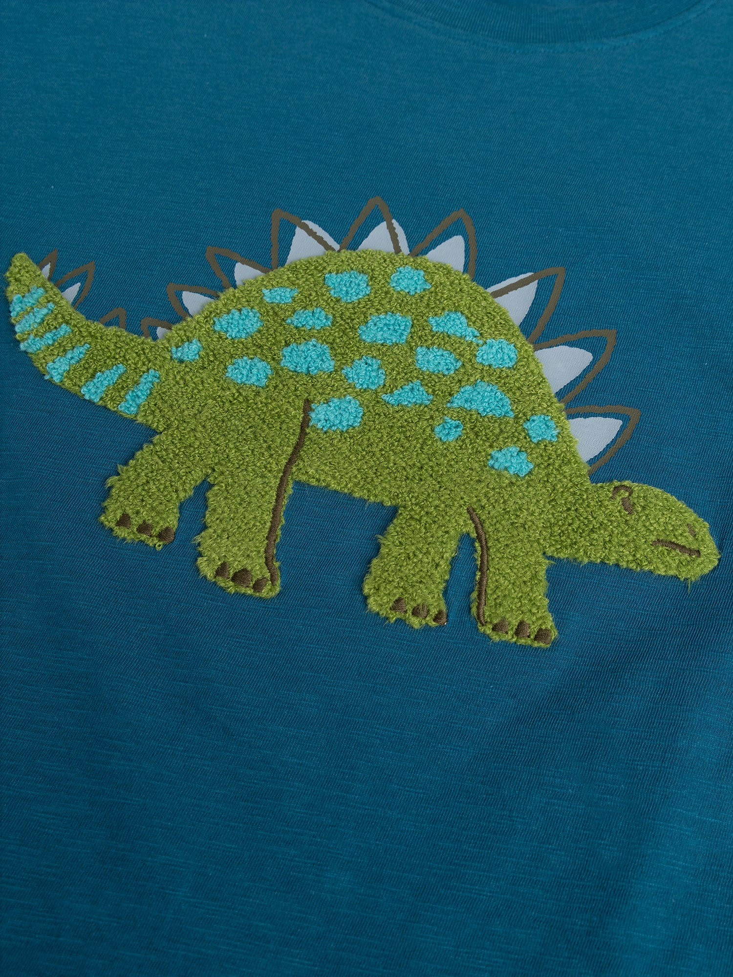 T-shirt bleu turquoise foncé animation dino pour garçon - Image 2