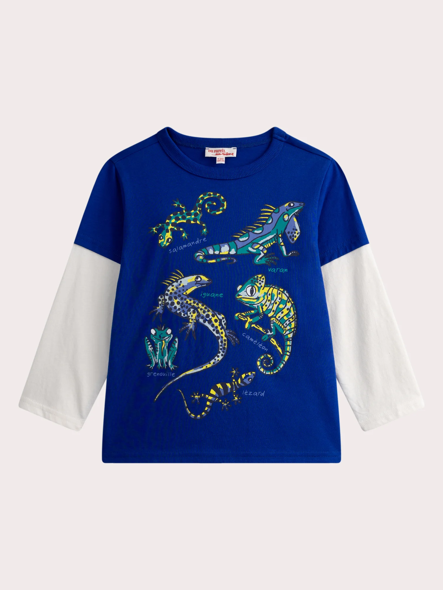 T-shirt double manches animation reptiles