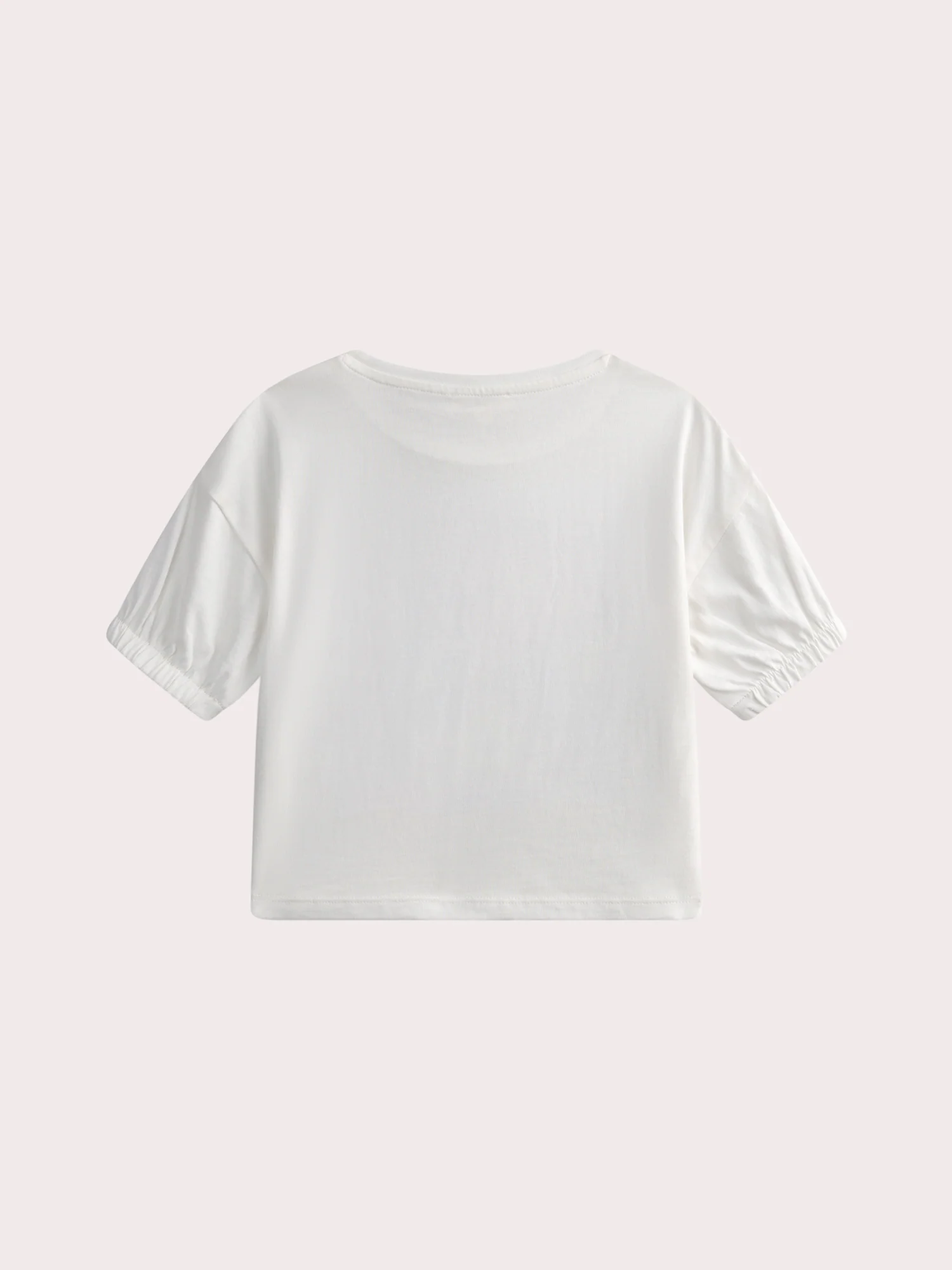 T-shirt écru à manches courtes affiche fleurs - Image 3