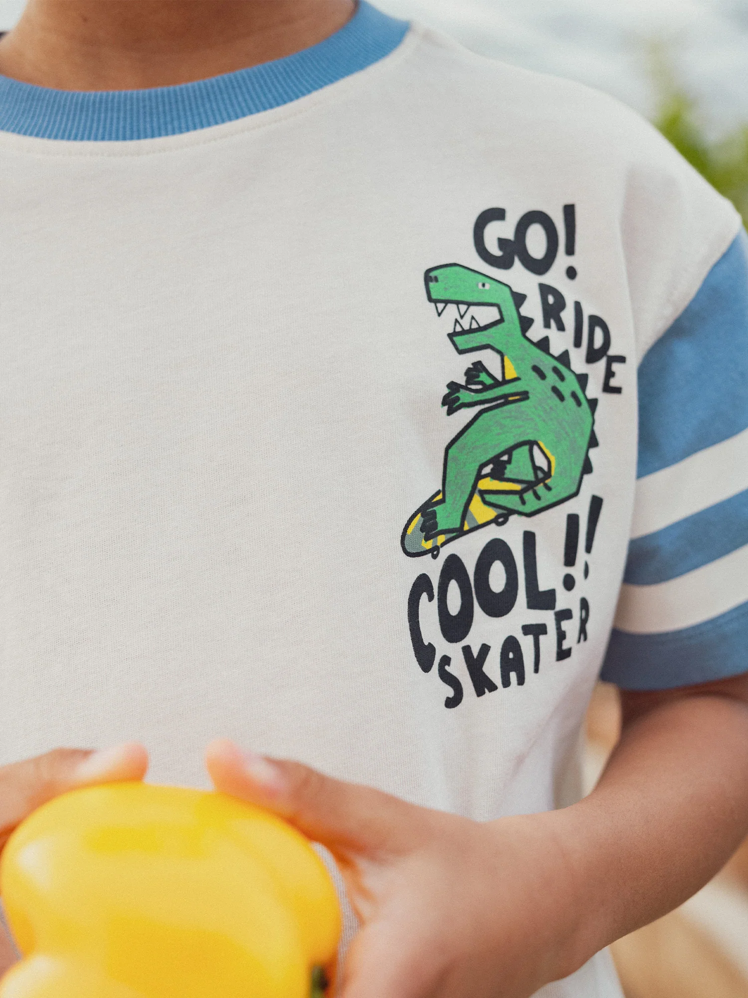 T-shirt écru animation dinosaure pour garçon - Image 3