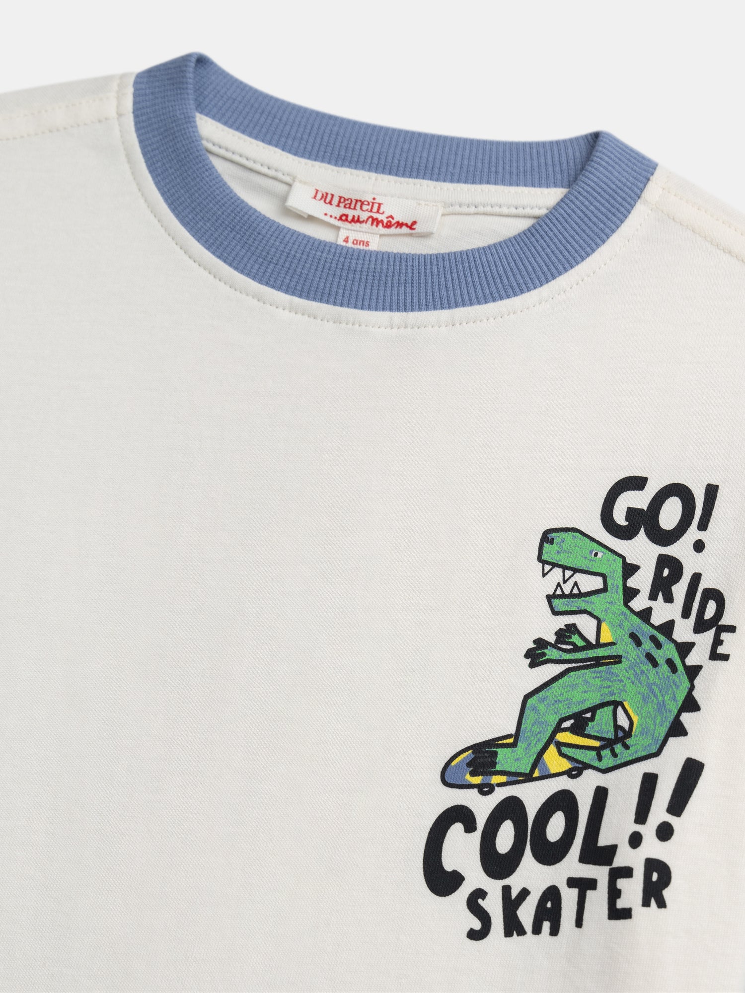 T-shirt écru animation dinosaure pour garçon - Image 4