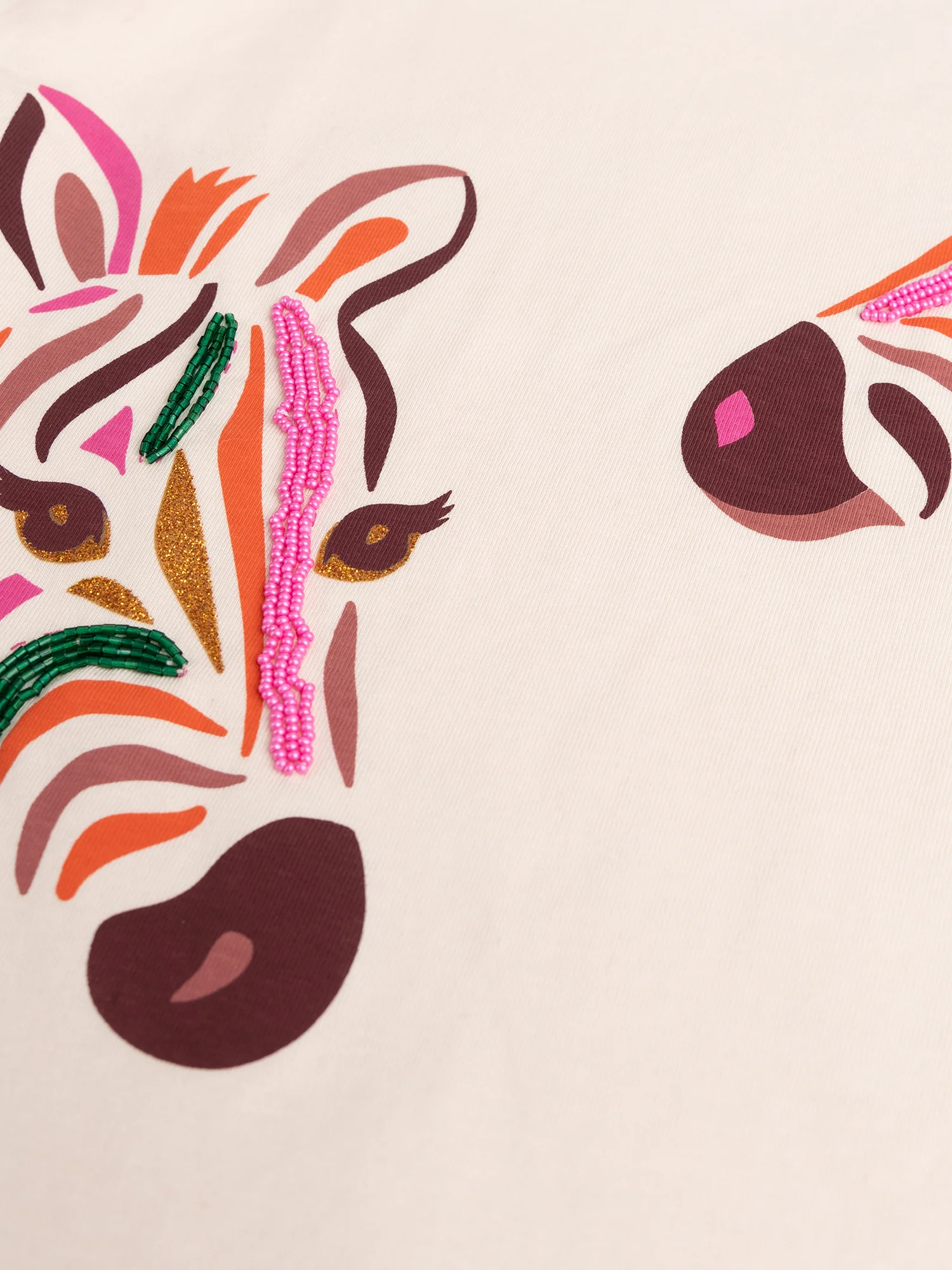 T-shirt écru animation zebre pour fille - Image 2
