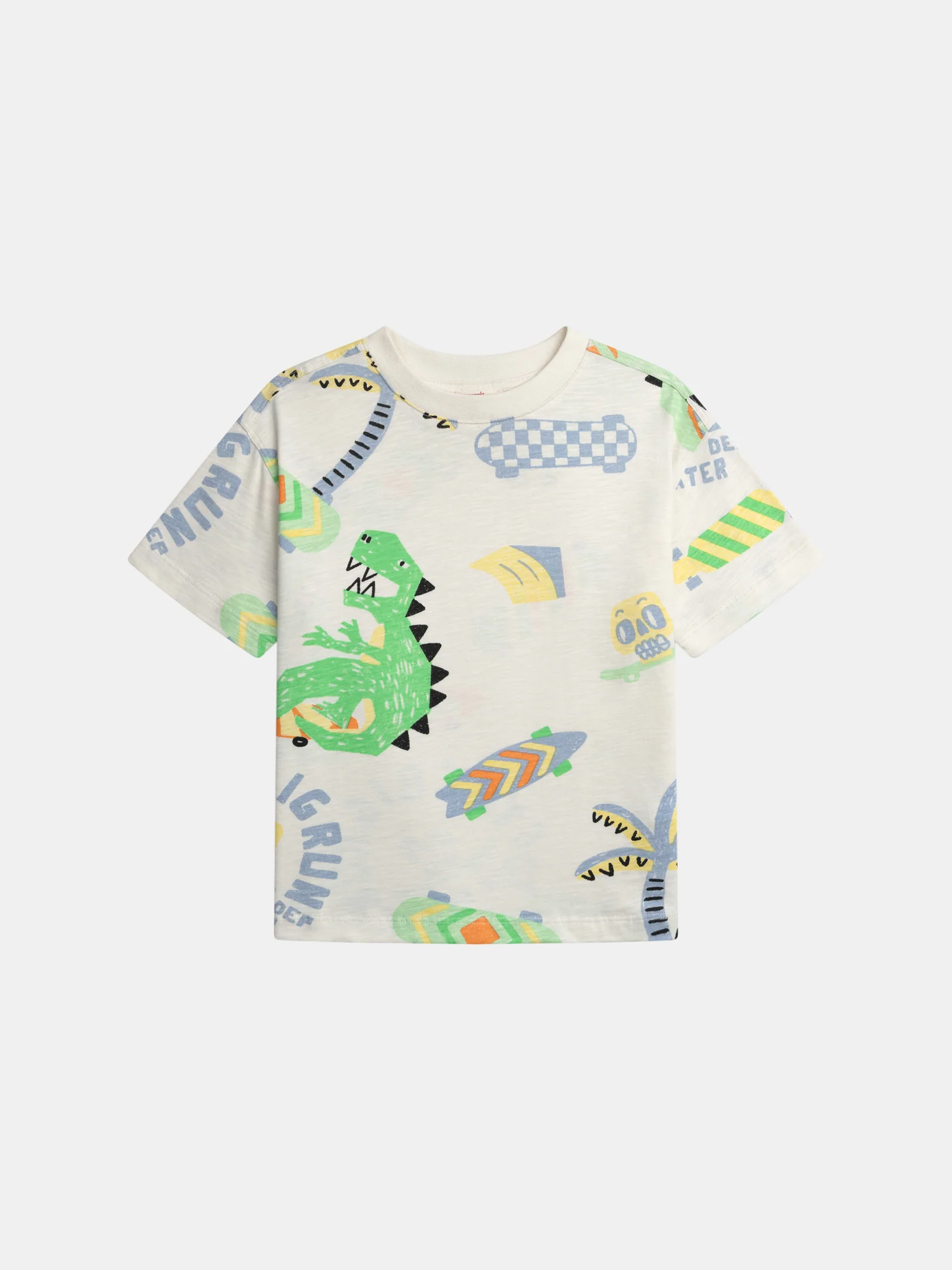 T-shirt écru imprimé dinosaure pour garçon