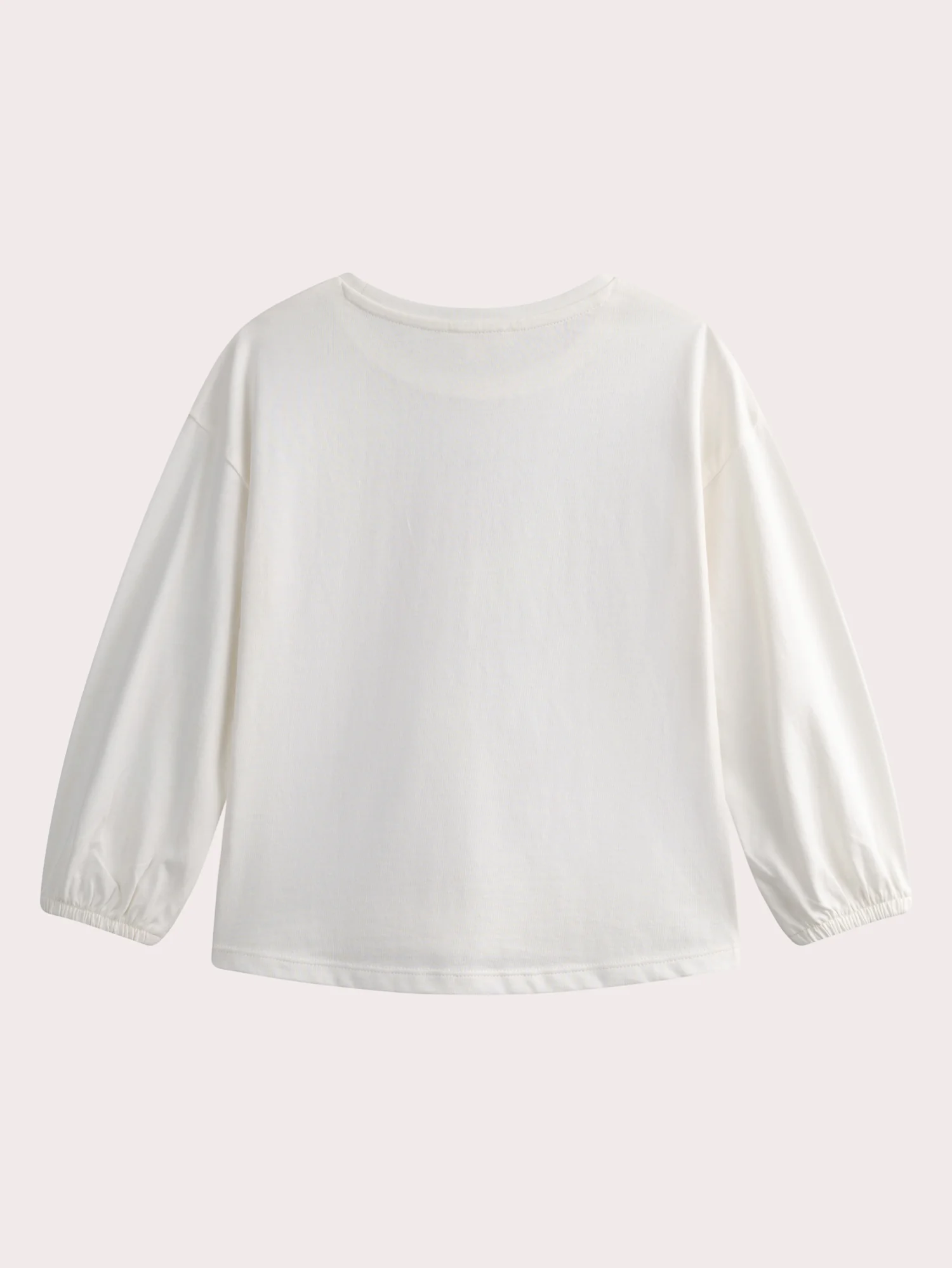 T-shirt écru manches longues animation oiseaux - Image 3