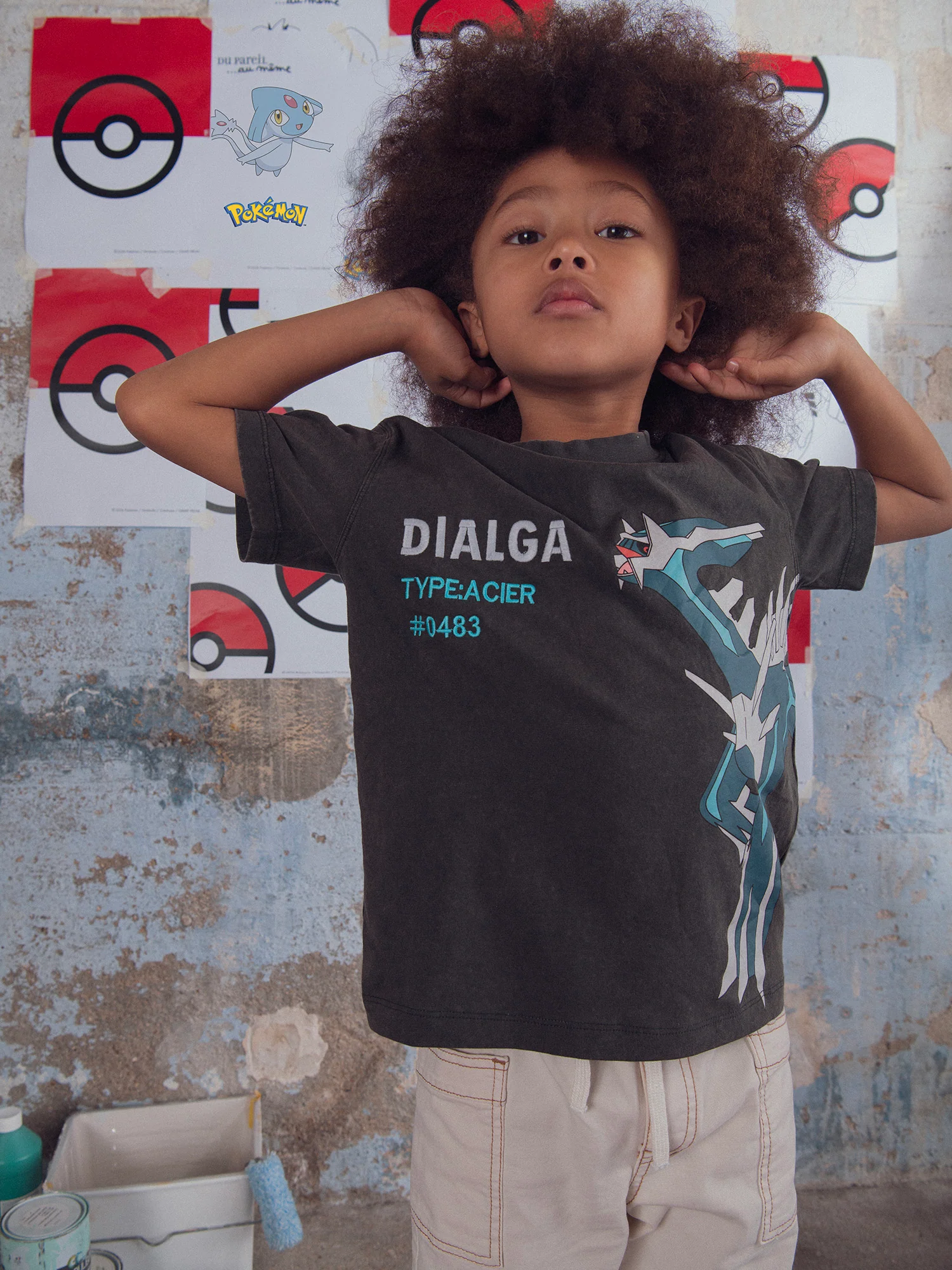 T-shirt gris animation Pokémon Dialga - Image 3