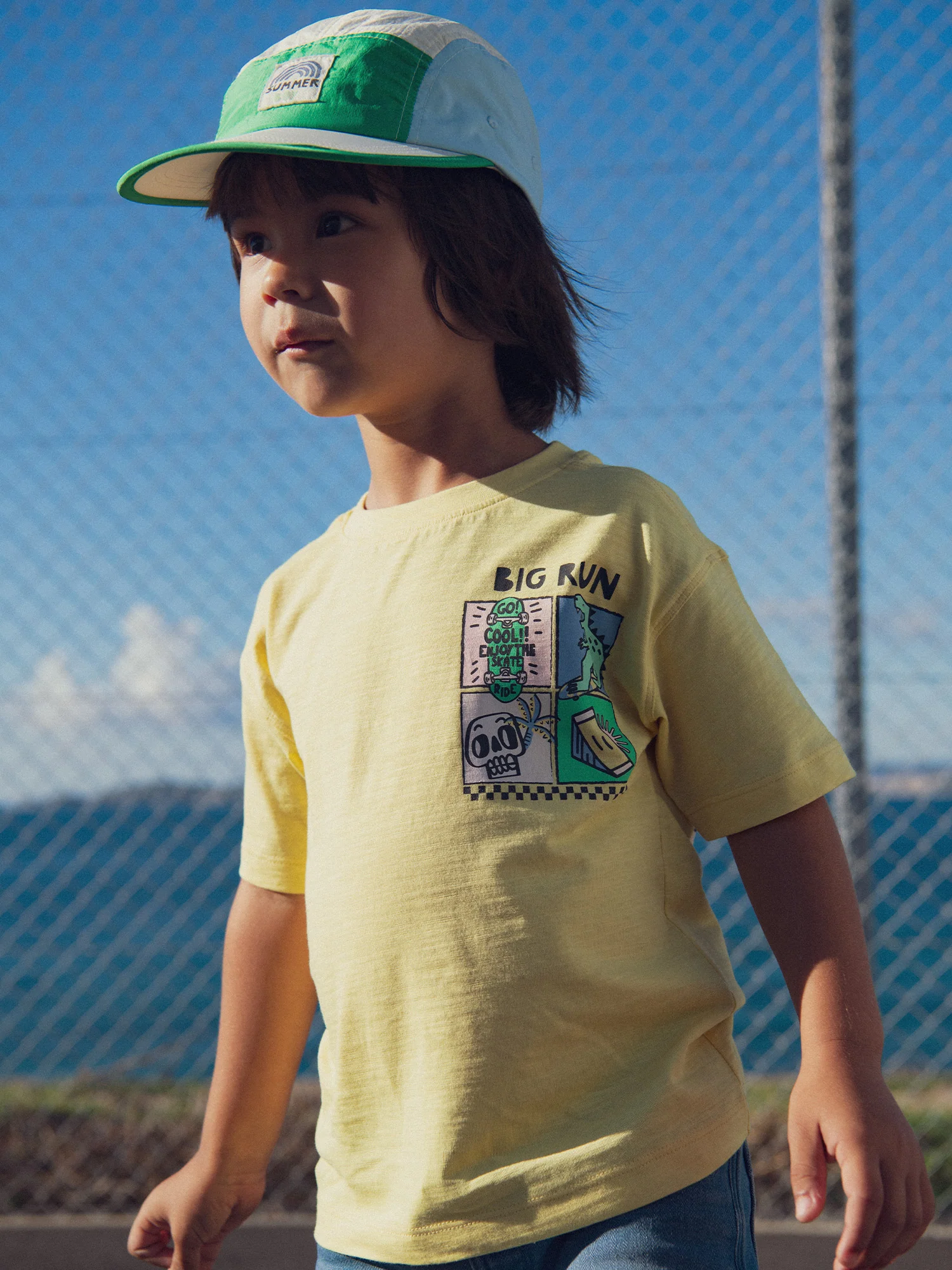 T-shirt jaune animation dinosaure pour garçon - Image 3